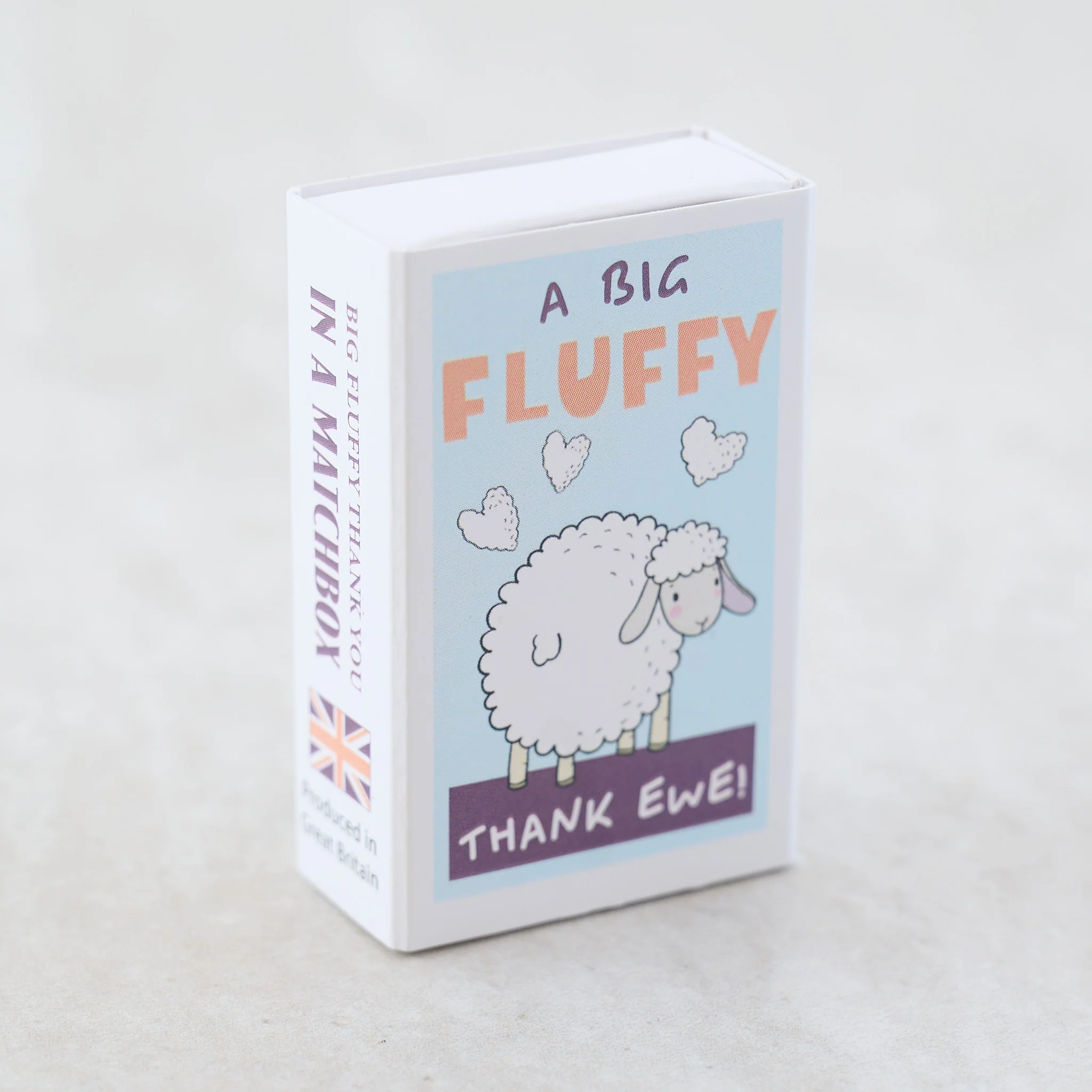 A Big Fluffy Thank Ewe Wool Felt Sheep In A Matchbox - Image 3