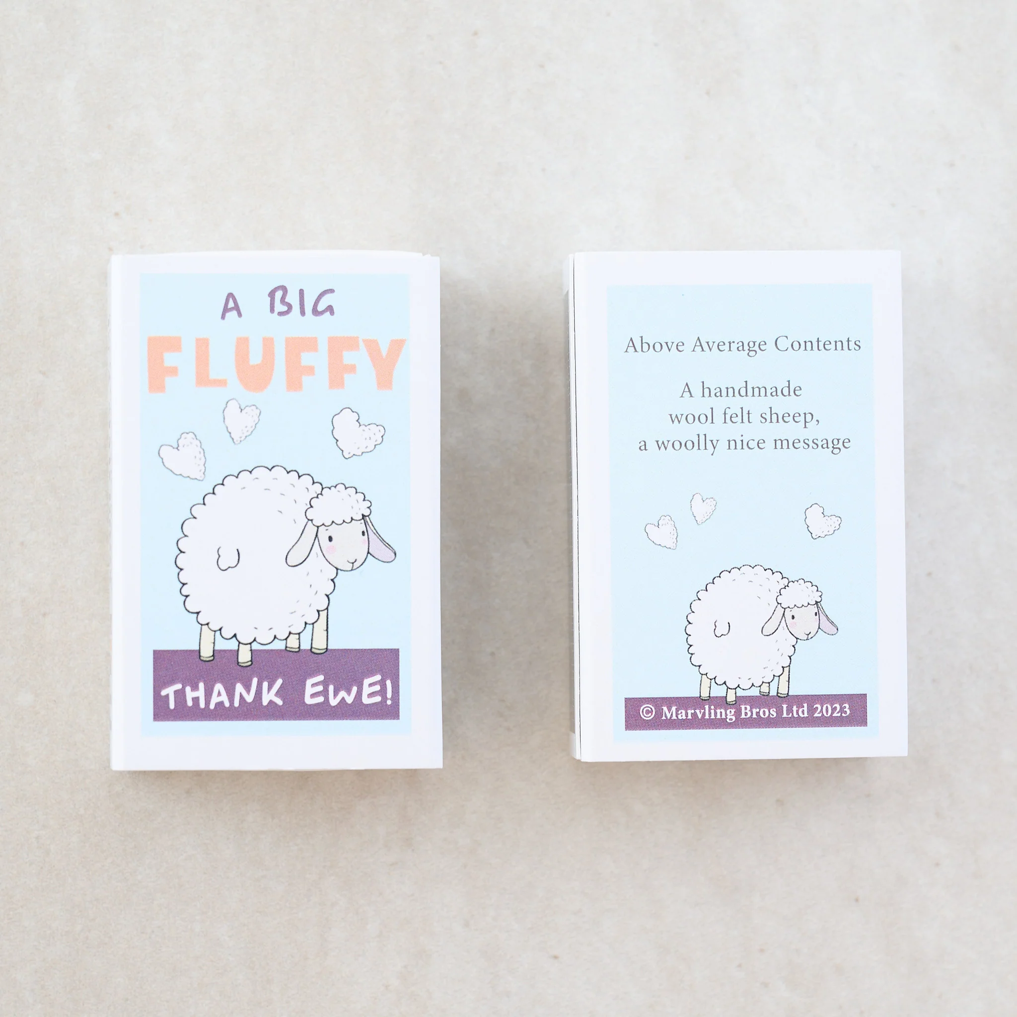 A Big Fluffy Thank Ewe Wool Felt Sheep In A Matchbox - Image 5