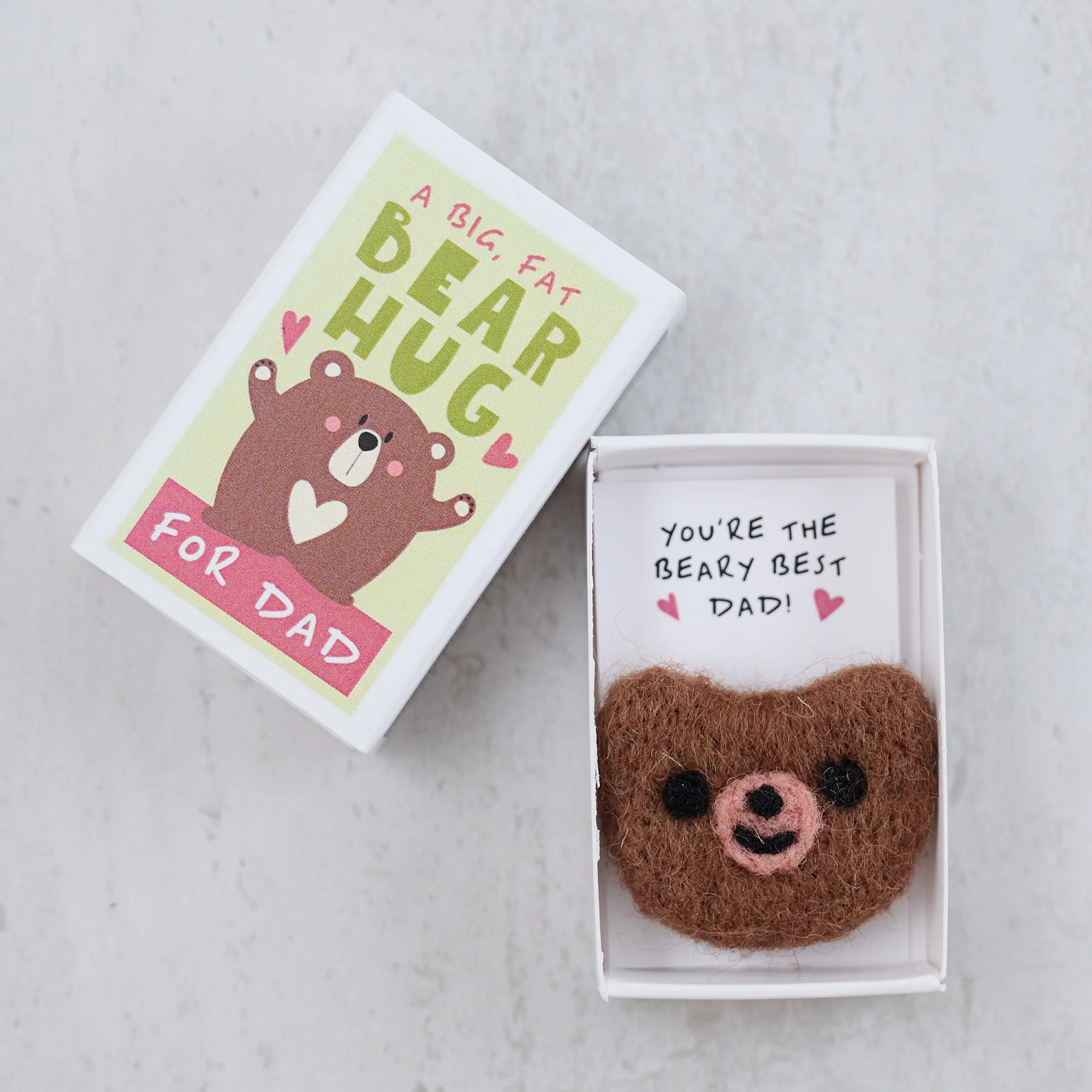 Bear Hug for Dad Wool Felt Animal - Image 4