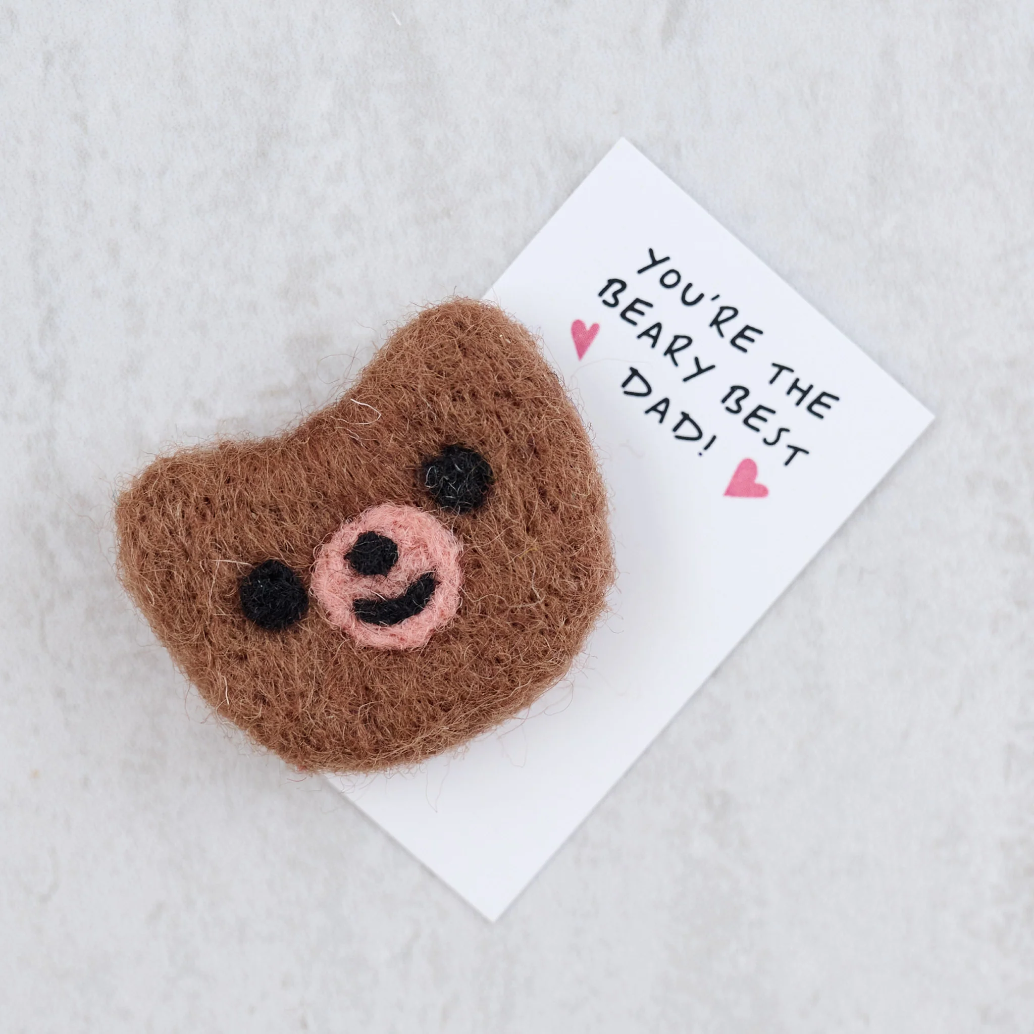 Bear Hug for Dad Wool Felt Animal - Image 5