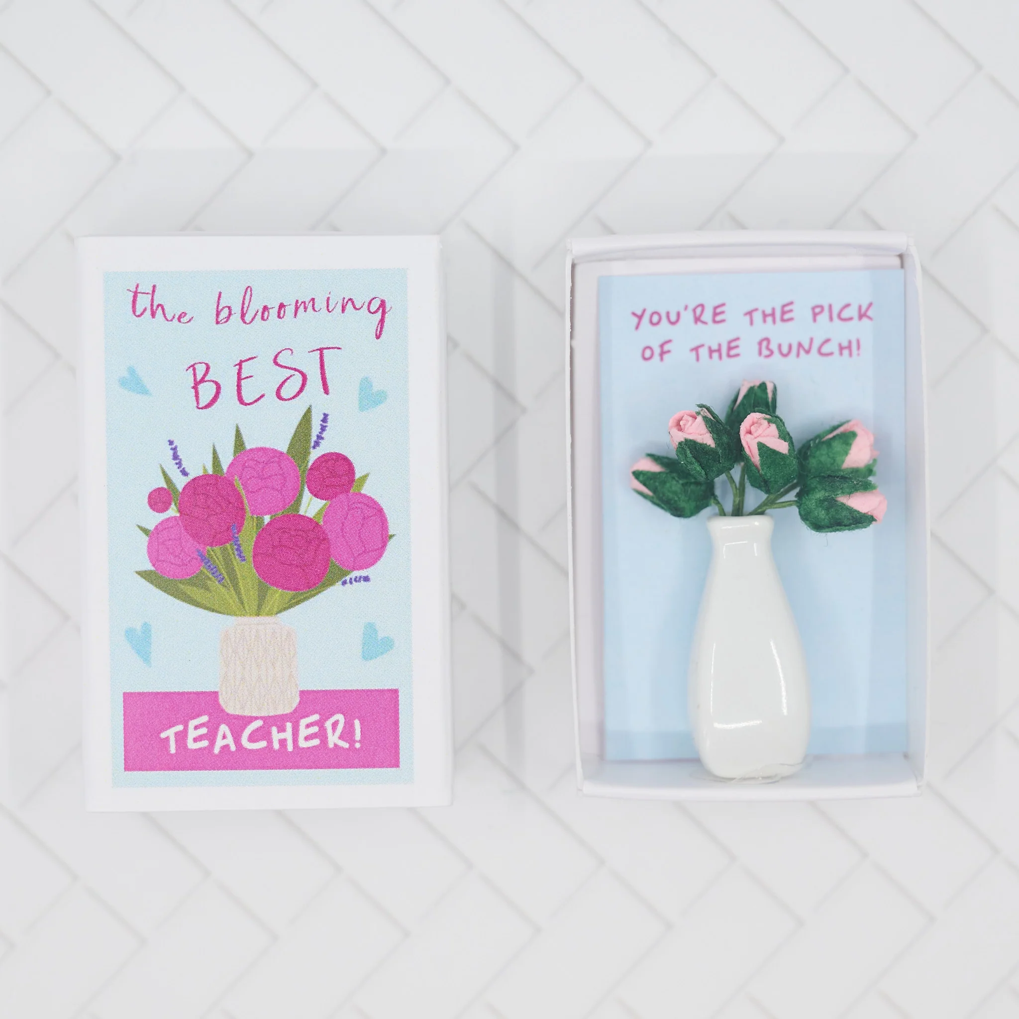 Blooming Best Teacher Vase In A Matchbox - Image 3