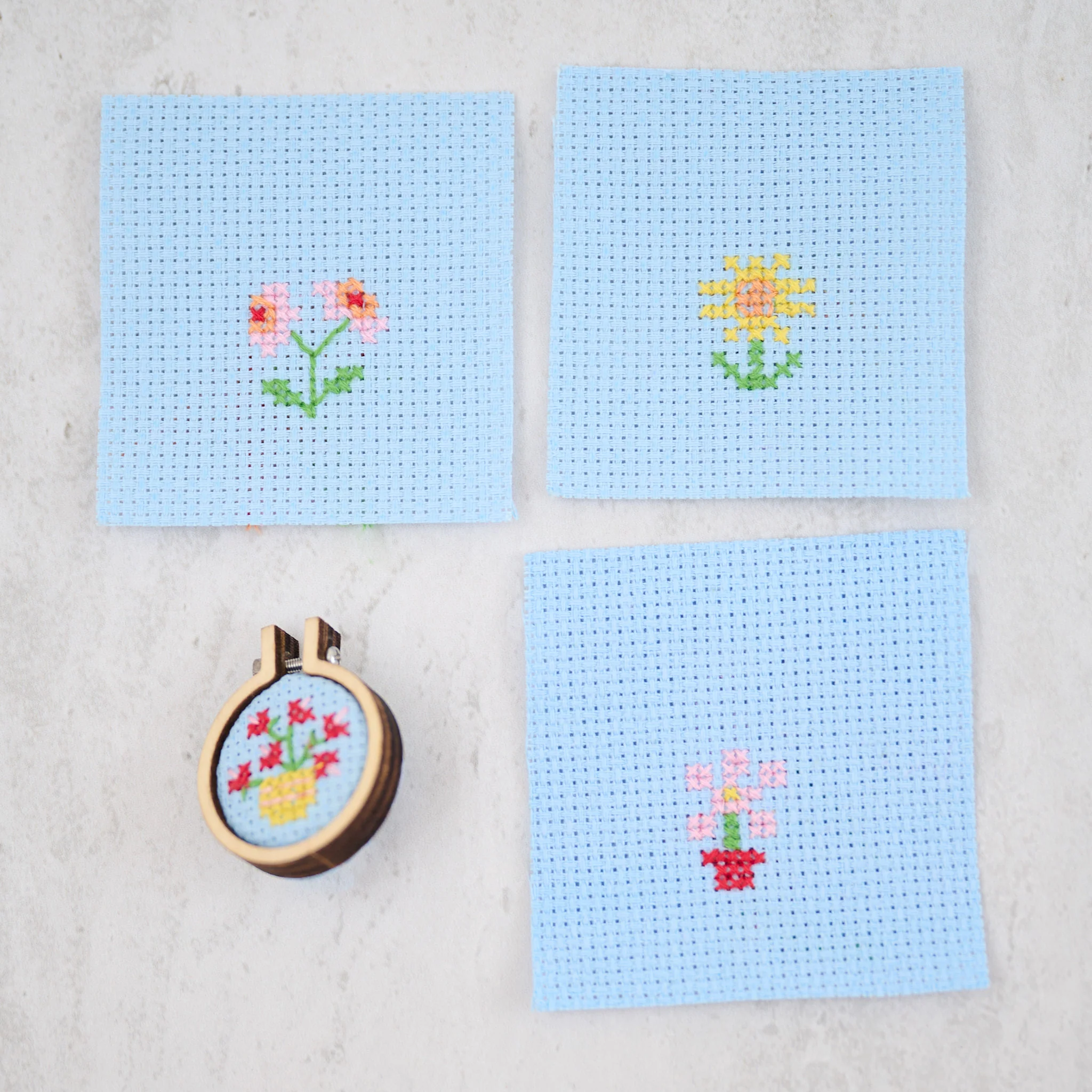 Bunch of Flowers Mini Cross Stitch Kit In A Matchbox - Image 3