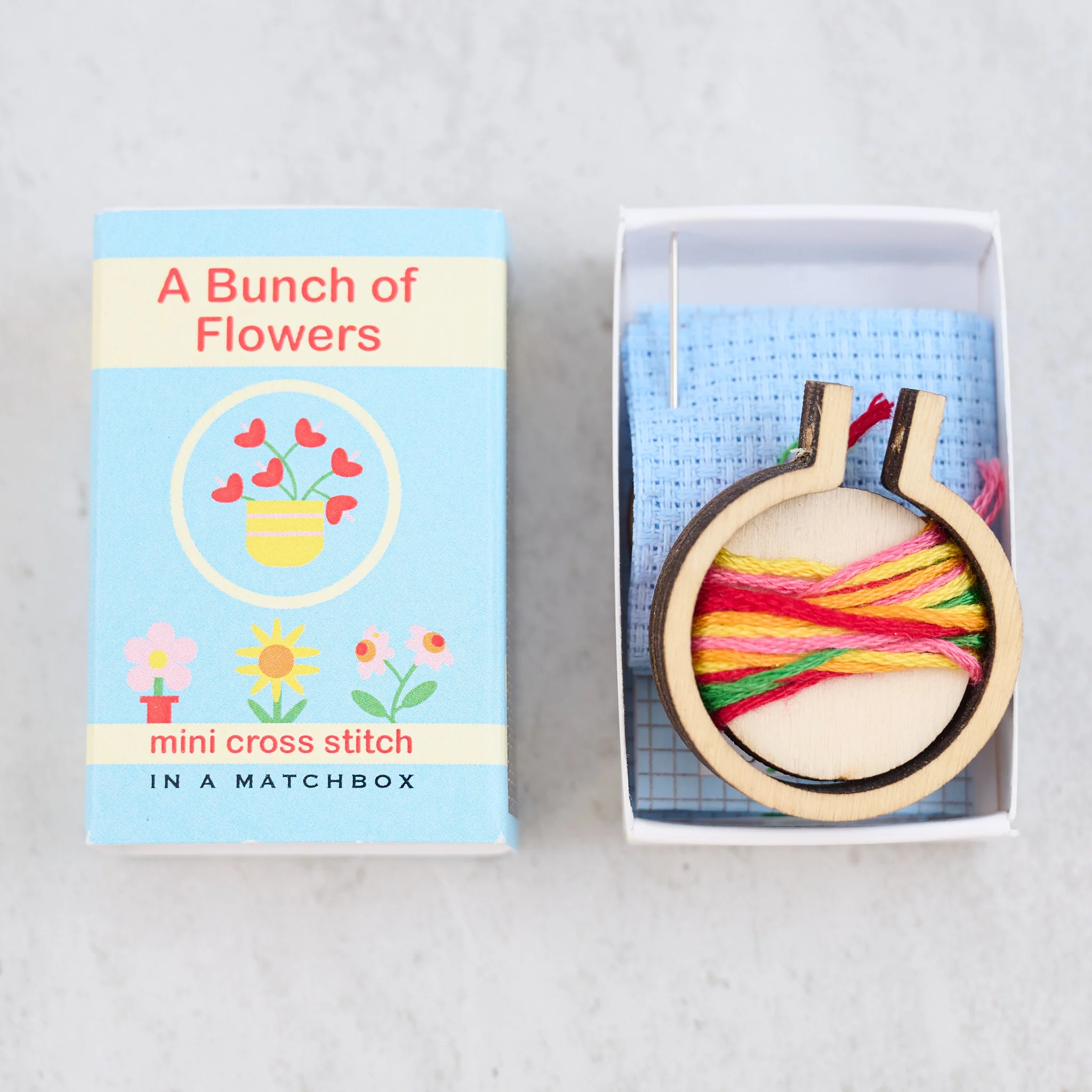 Bunch of Flowers Mini Cross Stitch Kit In A Matchbox - Image 5