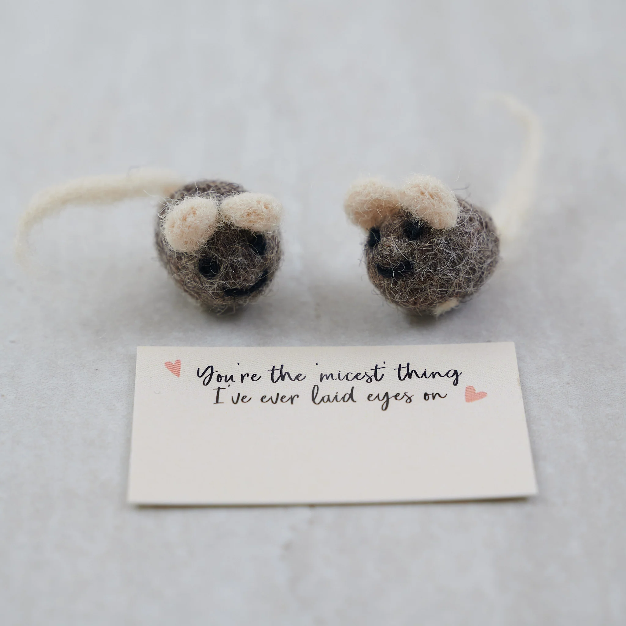 Cheesy Message Wool Felt Mice In A Matchbox - Image 4