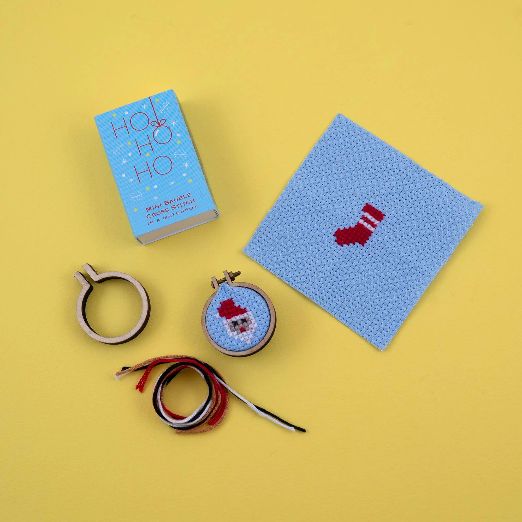 Make Your Own Christmas Bauble HO HO HO Cross Stitch Kit - Image 5