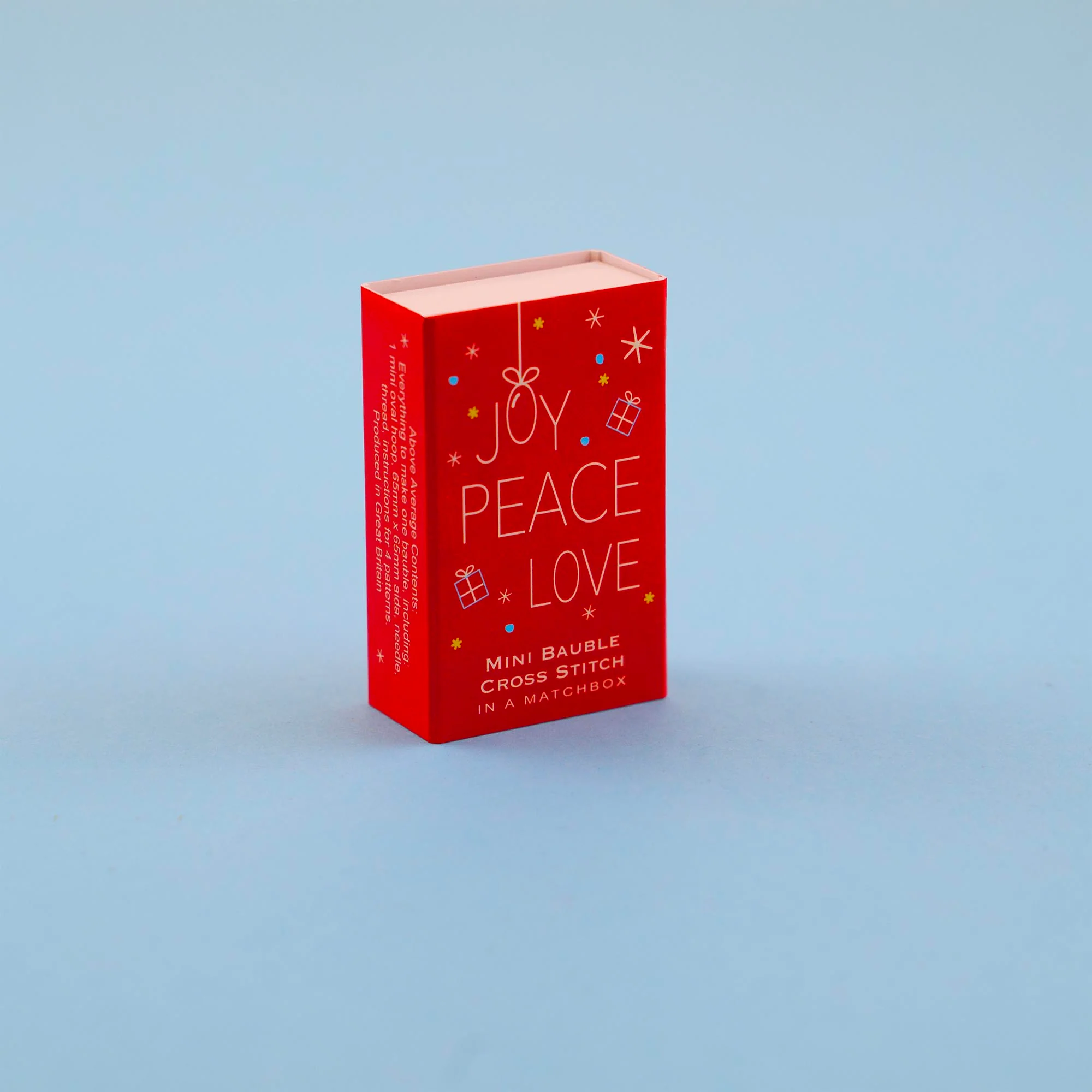 Make Your Own Christmas Bauble Joy, Peace, Love Cross Stitch Kit - Image 8