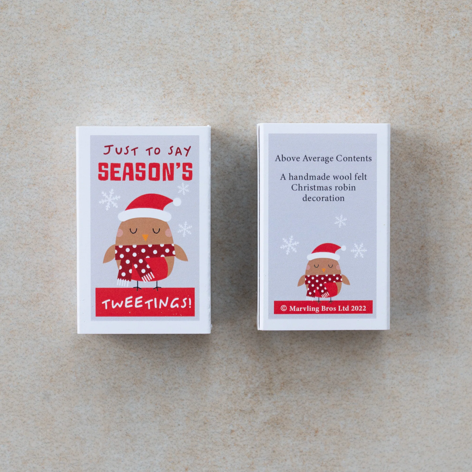 Christmas Tweetings Wool Felt Robin In A Matchbox - Image 4