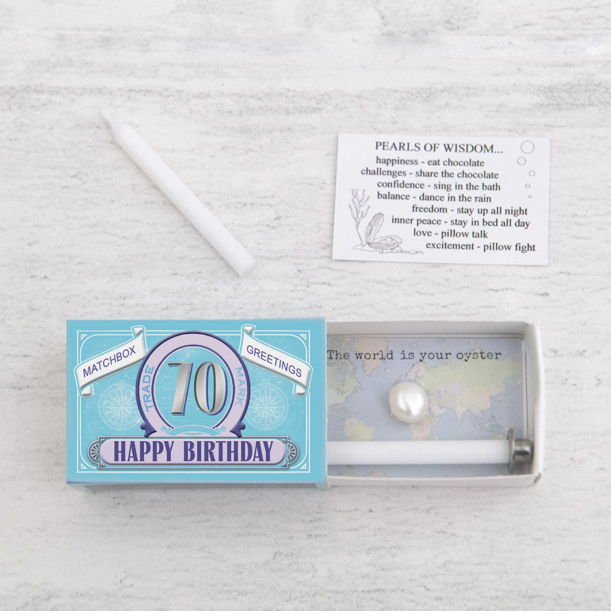 Happy 70th Birthday Candle And Freshwater Pearl Gift - Image 4