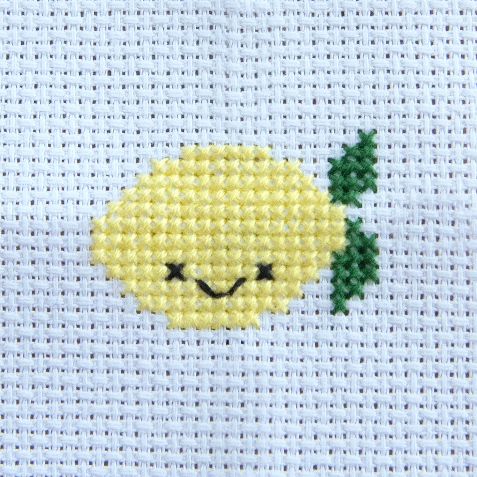 Mini Cross Stitch Kit With Kawaii Lemon Design - Image 3