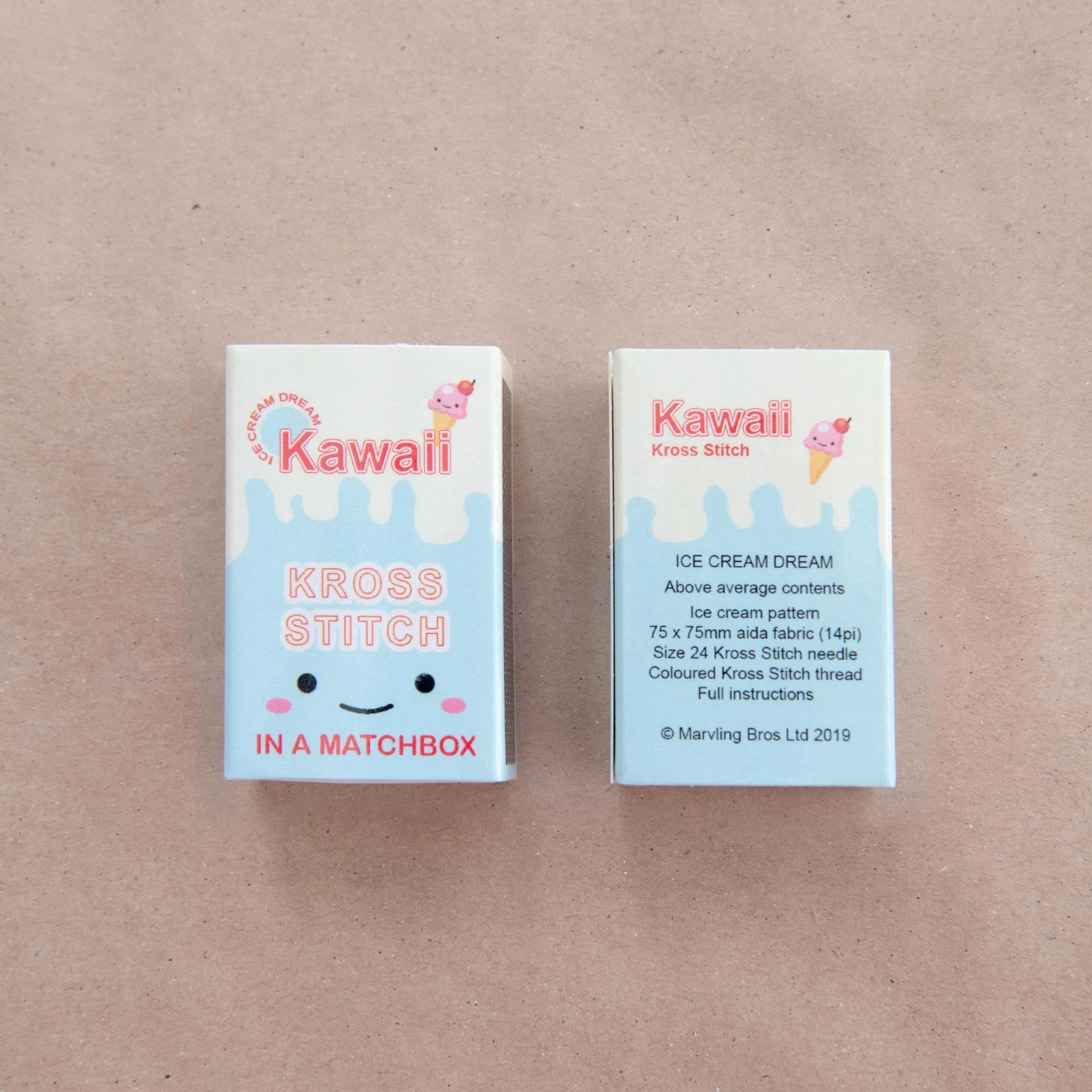 Mini Cross Stitch Kit With Kawaii Ice Cream Design - Image 4