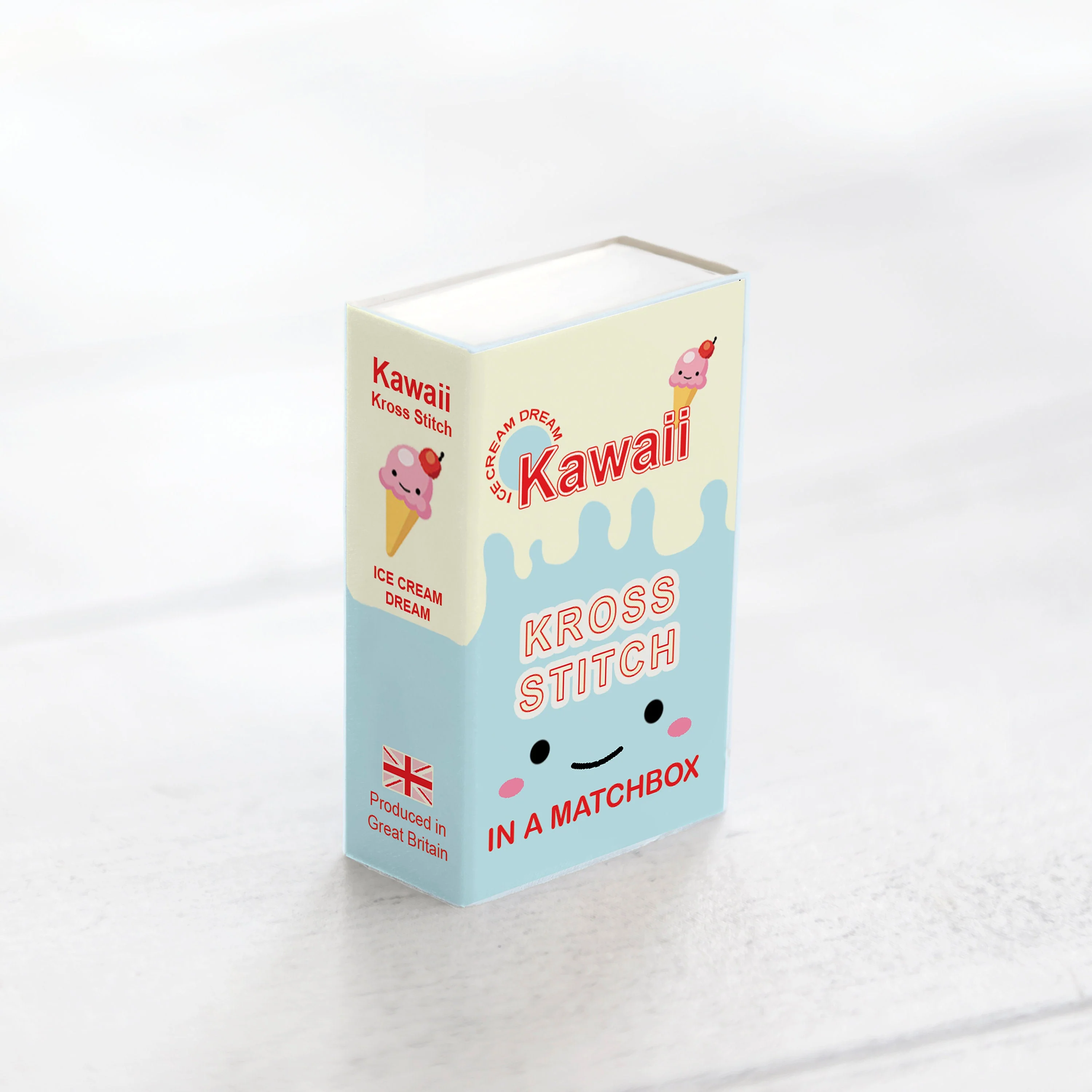 Mini Cross Stitch Kit With Kawaii Ice Cream Design - Image 5