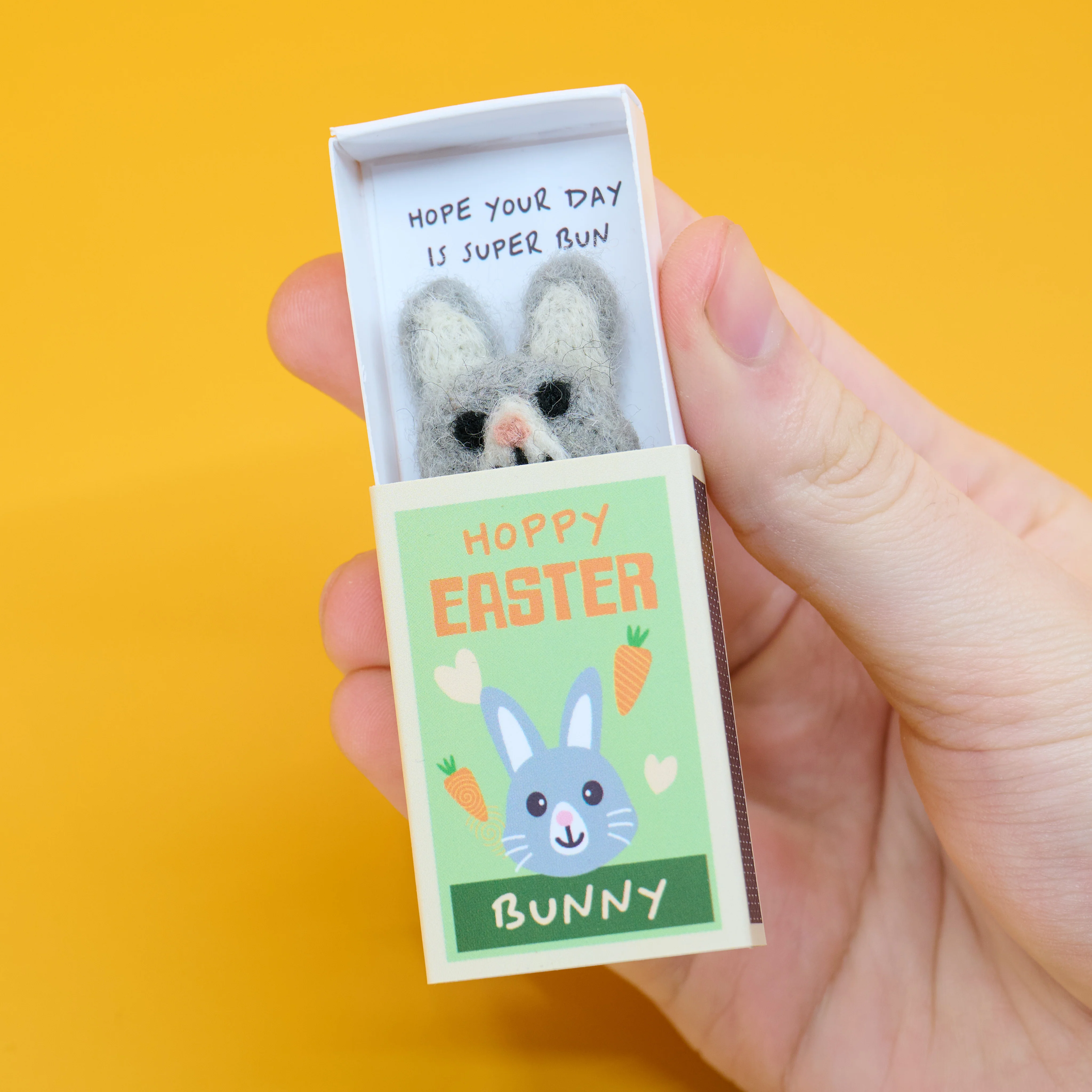 Easter Wool Felt Friend in a matchbox - Image 2