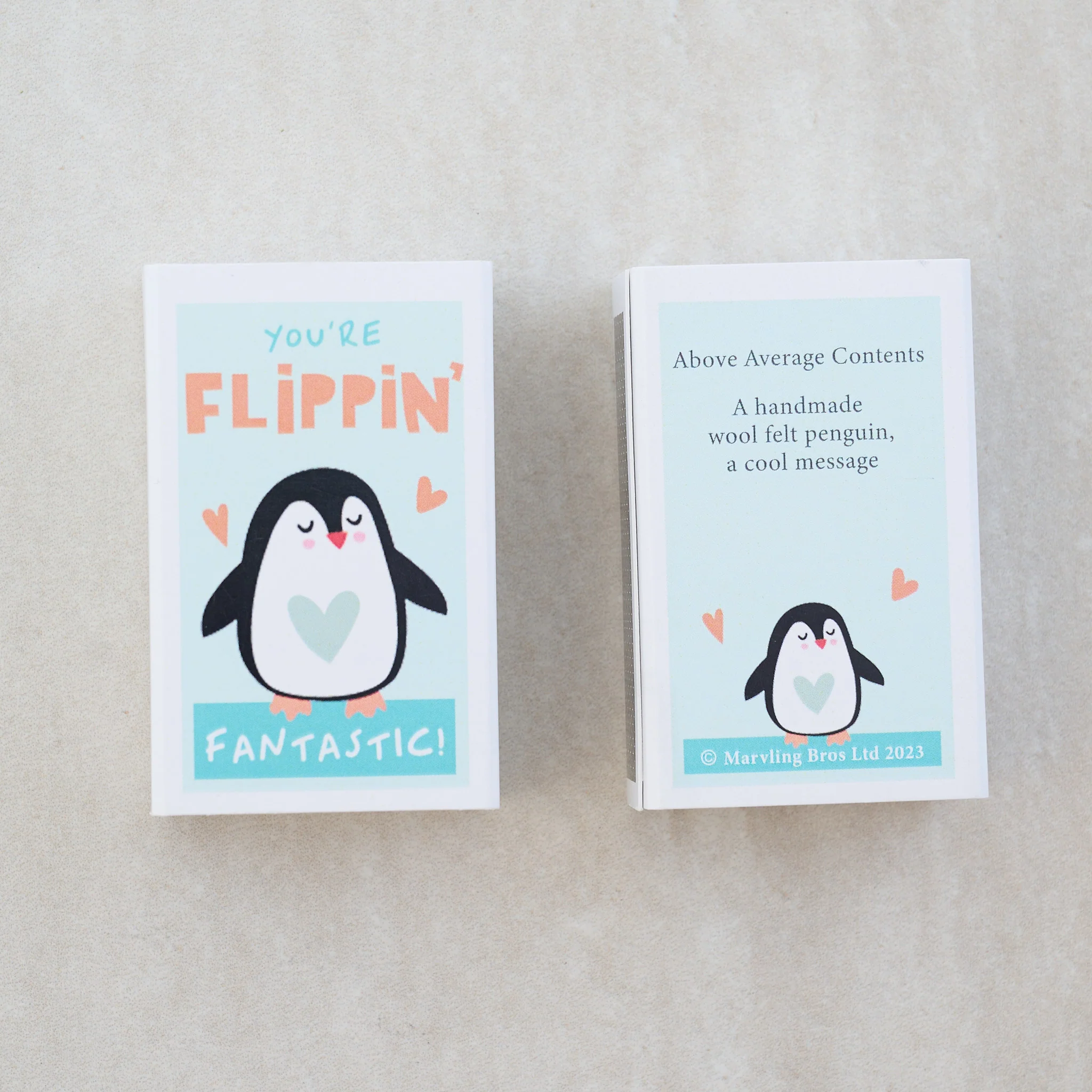 Flippin' Fantastic 'Be my Friend' Wool Felt Penguin In A Matchbox - Image 5