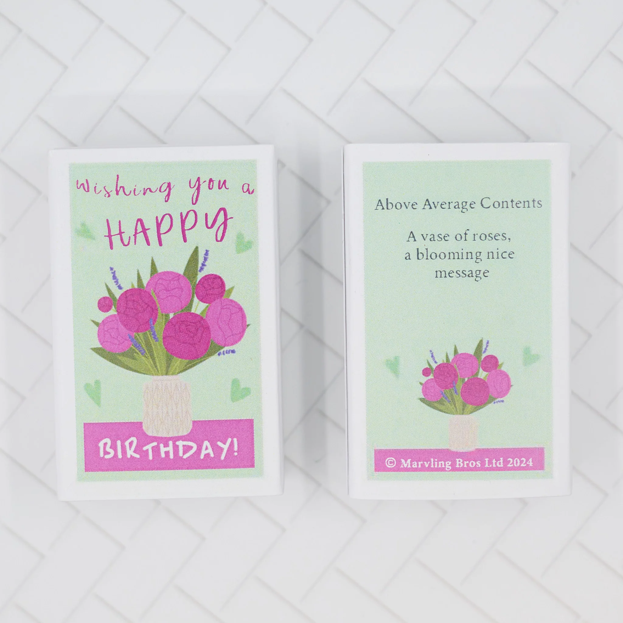 Happy Birthday Vase Of Roses In A Matchbox - Image 3