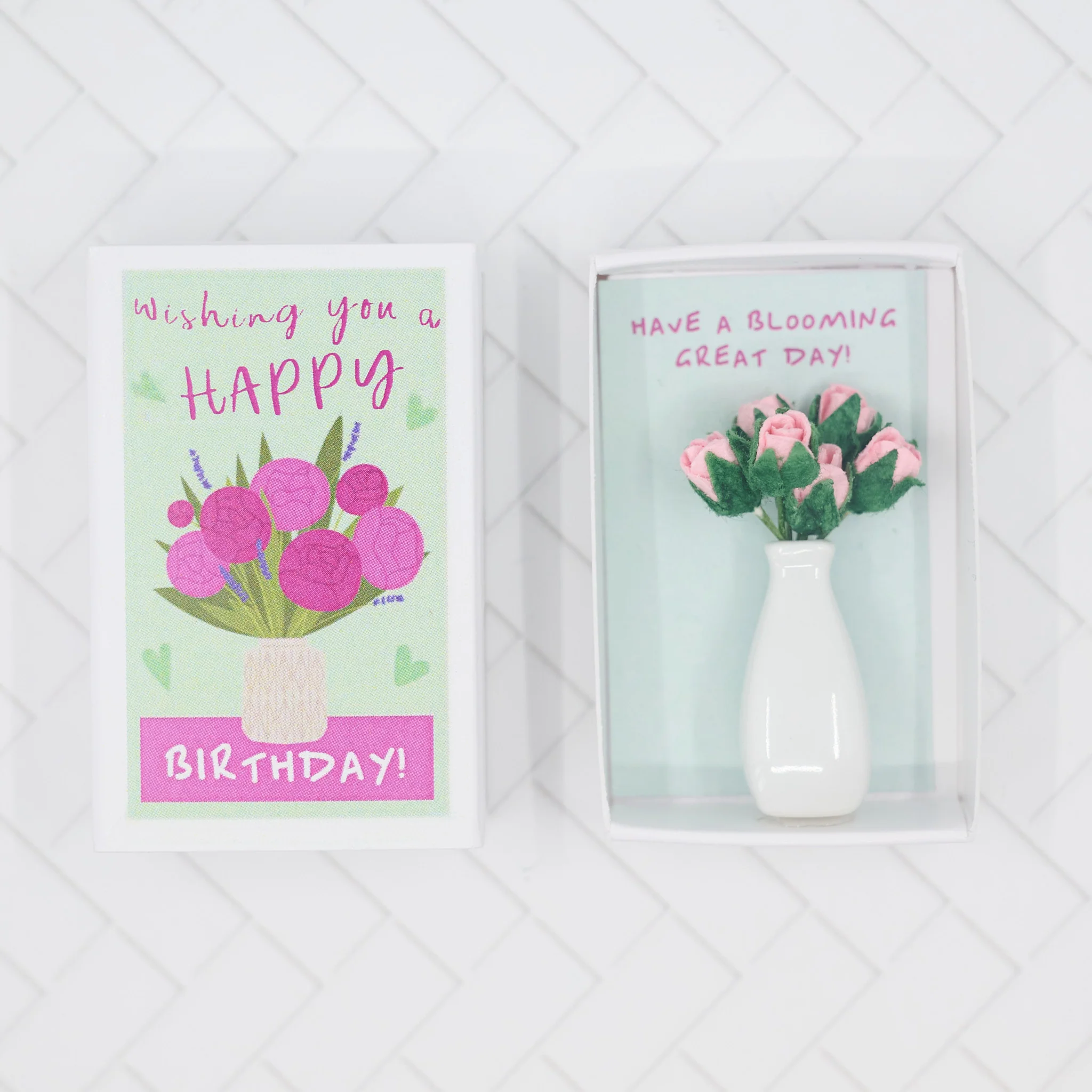 Happy Birthday Vase Of Roses In A Matchbox - Image 5