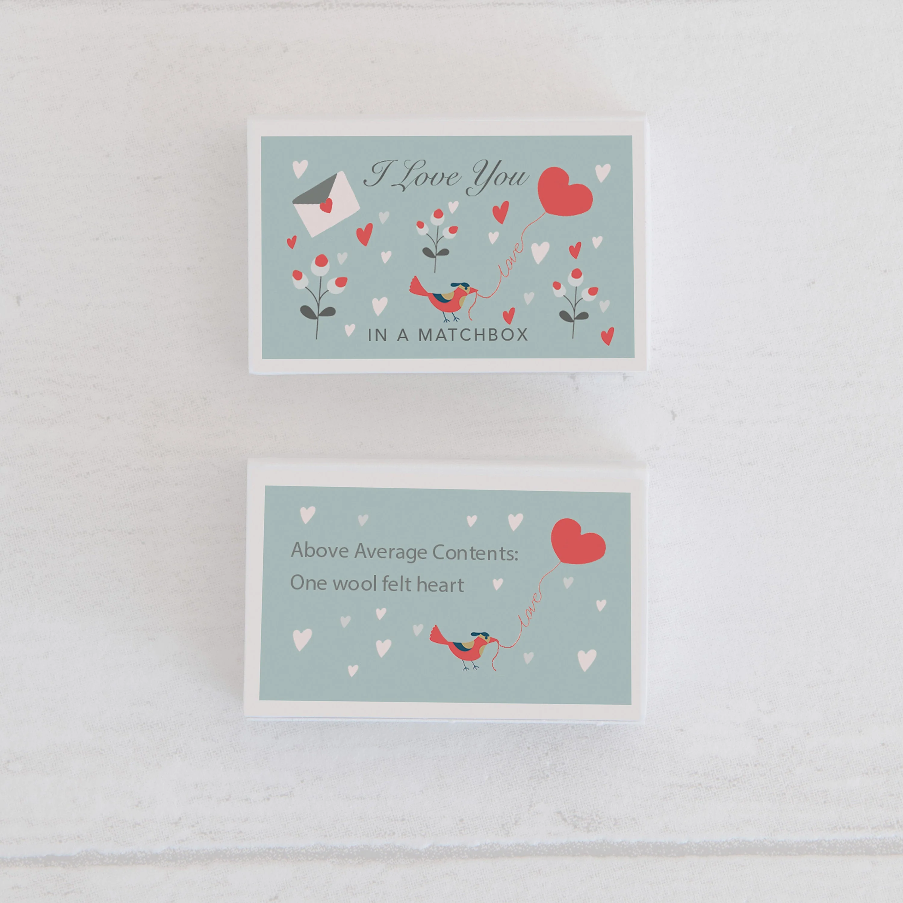 'I Love You' Message And Wool Felt Heart Gift In A Matchbox - Image 3
