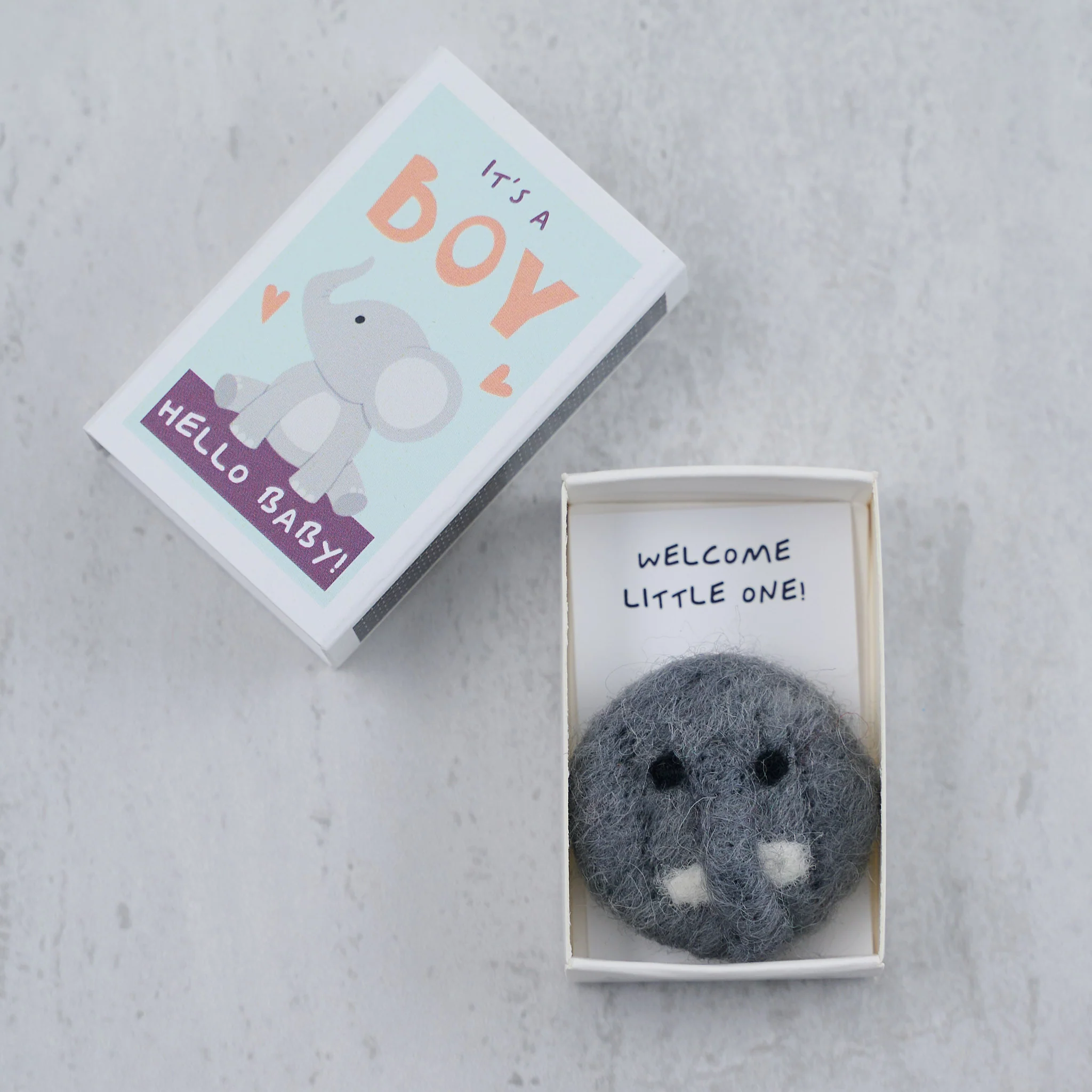 It’s A Boy Wool Felt Elephant In A Matchbox - Image 4