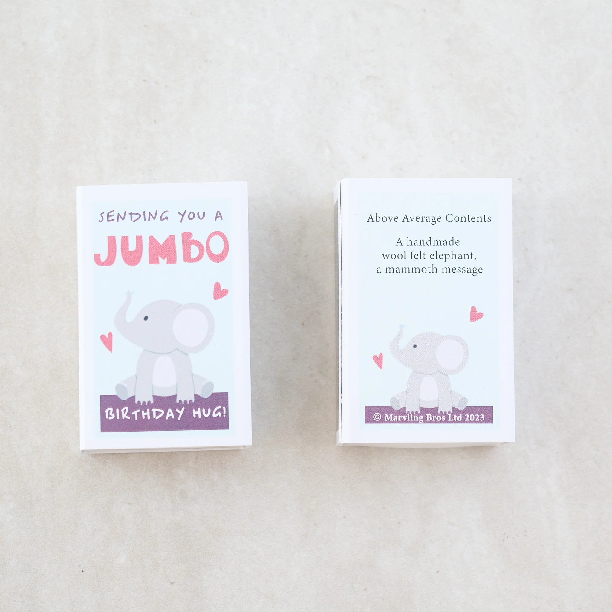 Jumbo Birthday Hug Wool Felt Elephant In A Matchbox - Image 6