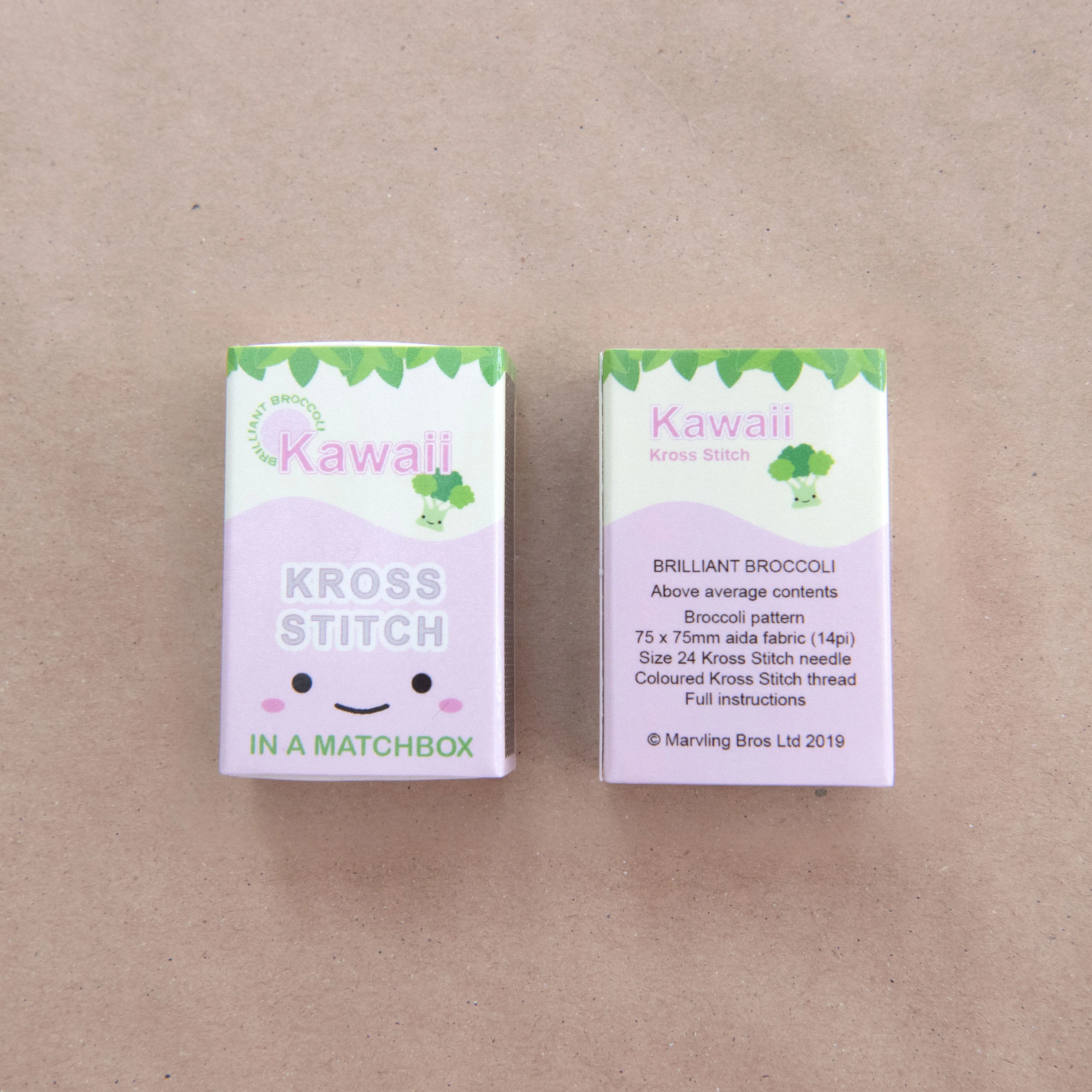 Mini Cross Stitch Kit With Kawaii Broccoli Design - Image 5