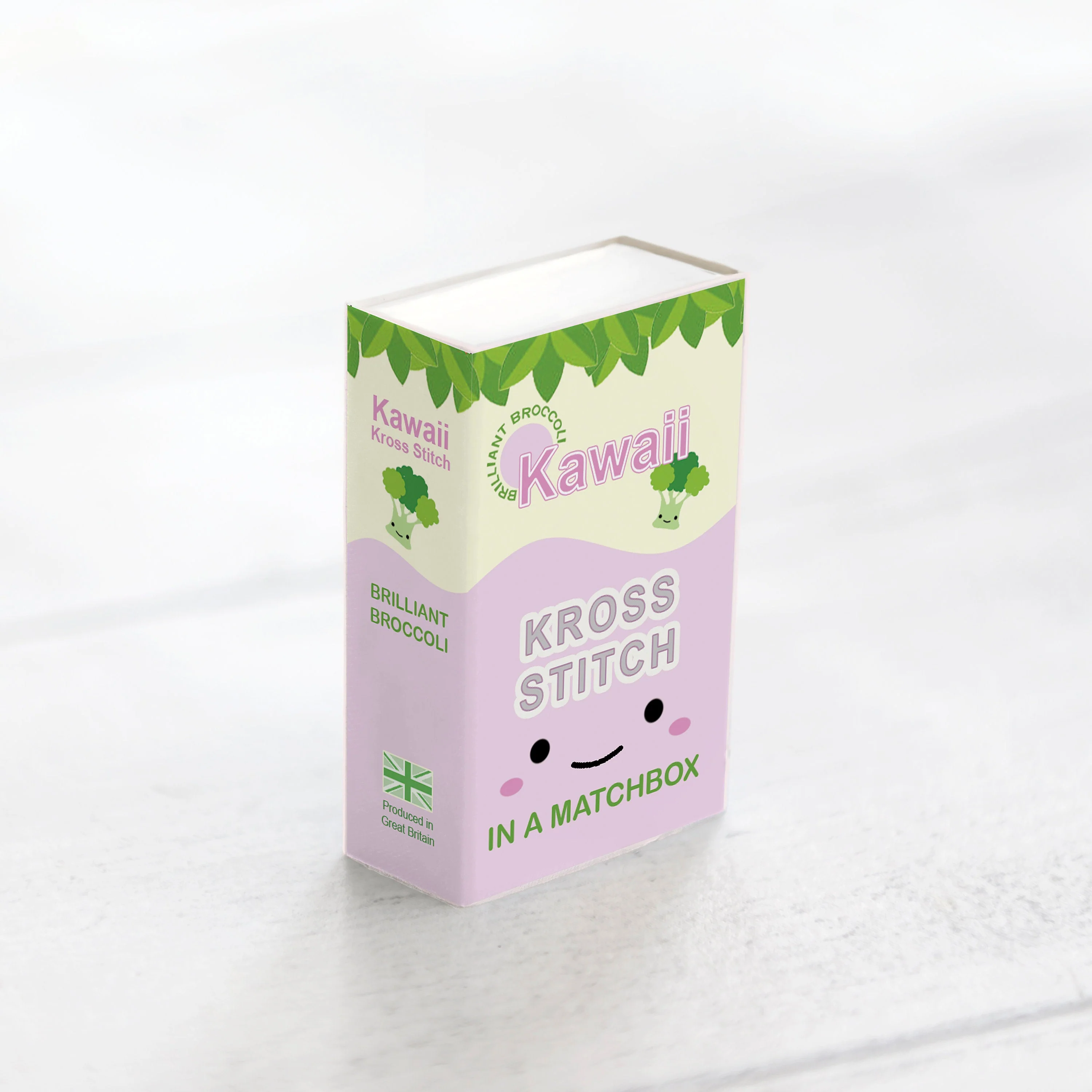 Mini Cross Stitch Kit With Kawaii Broccoli Design - Image 6