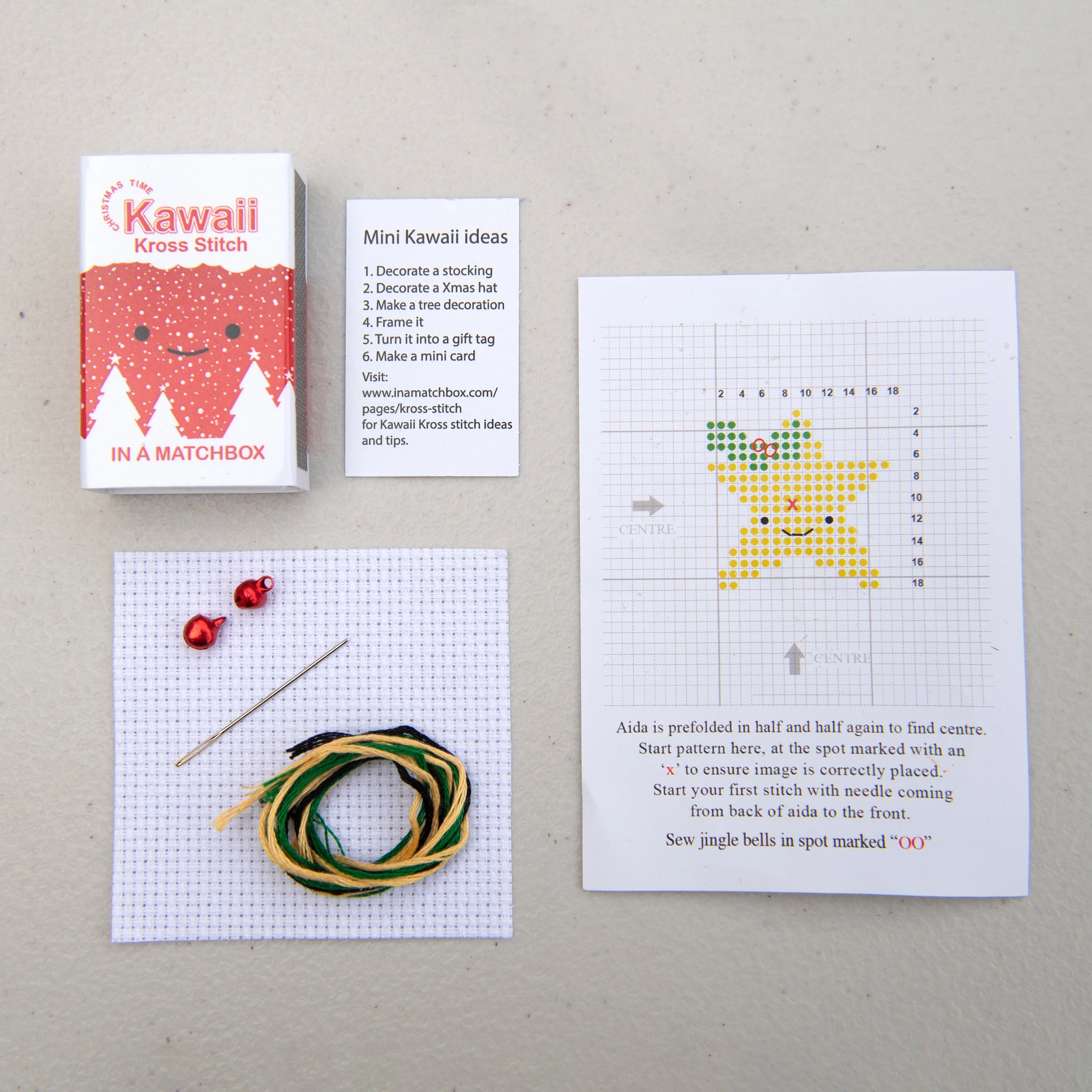 Kawaii Christmas Star Mini Cross Stitch Kit - Image 3