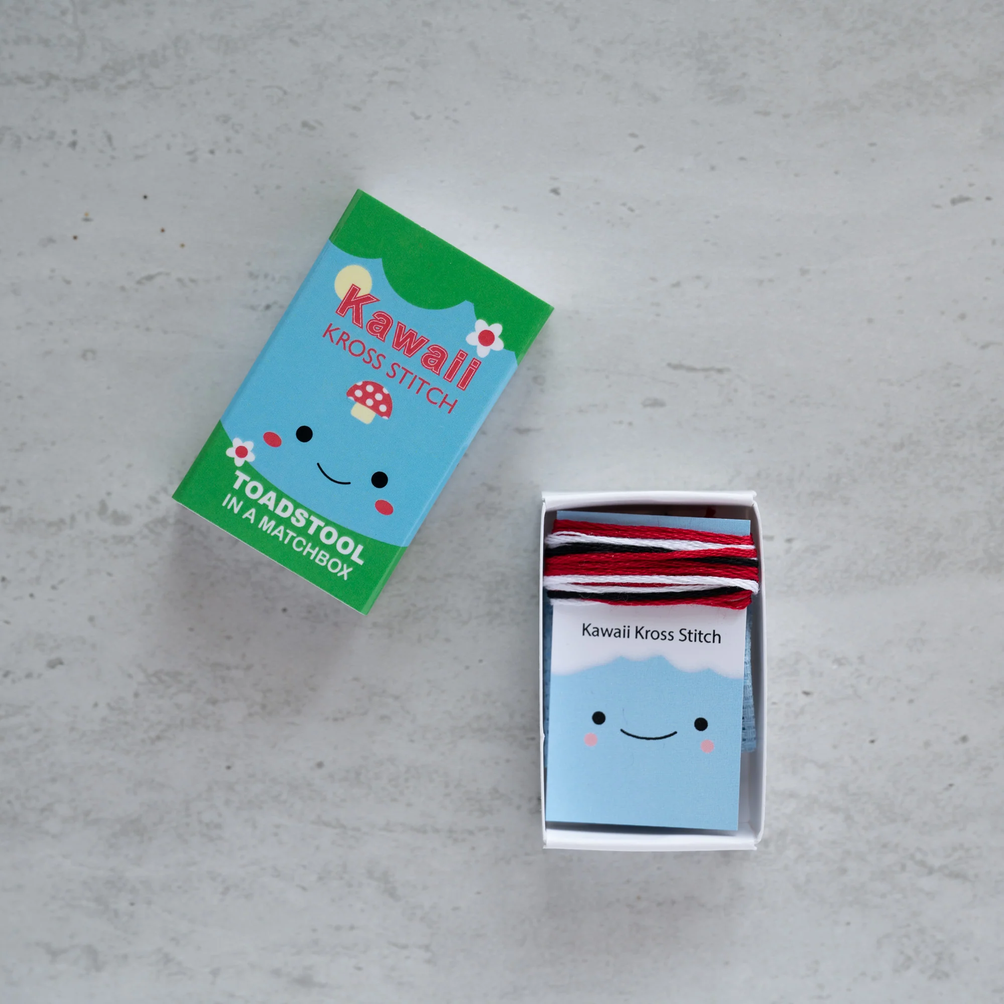 Kawaii Cross Stitch Toadstool In A Matchbox - Image 4