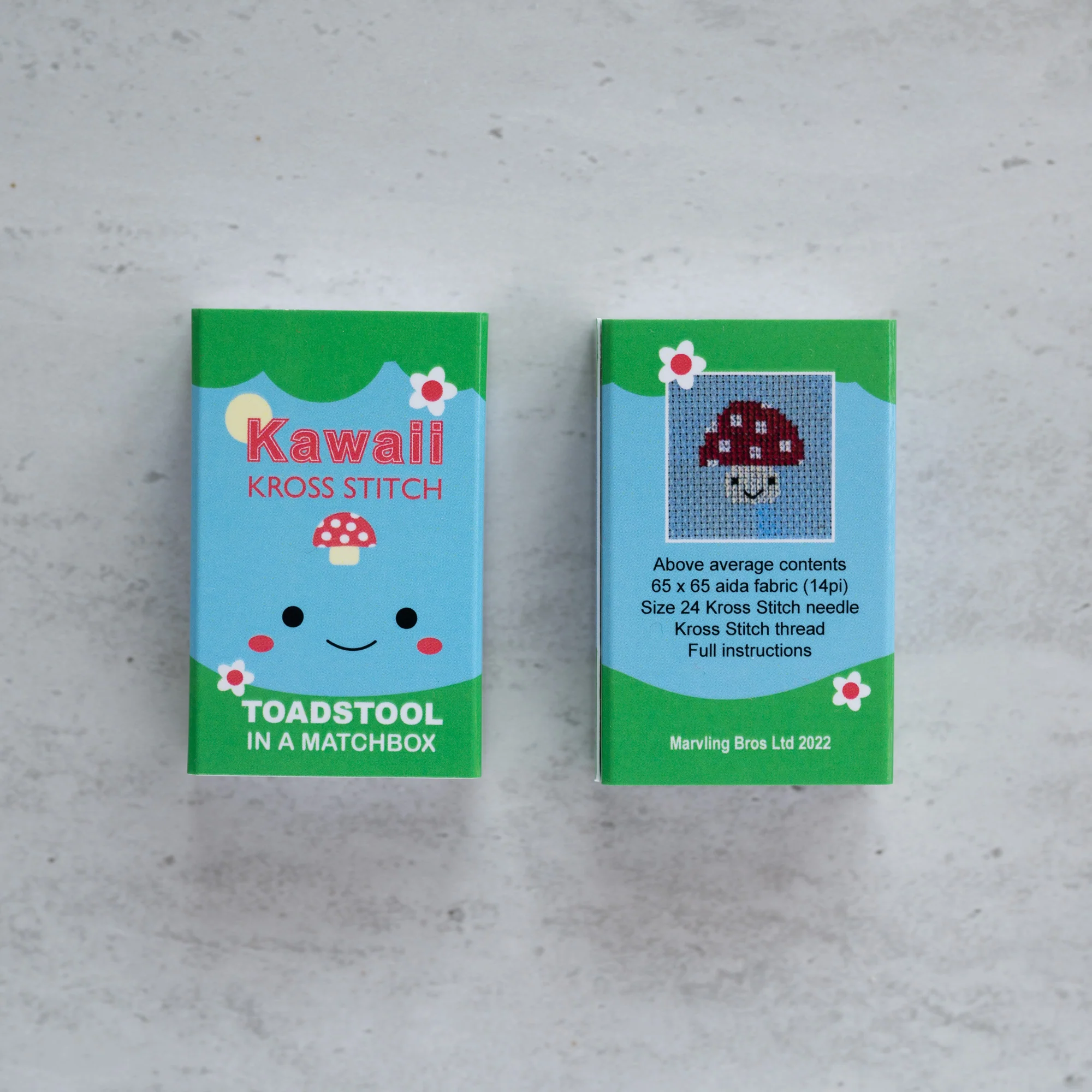 Kawaii Cross Stitch Toadstool In A Matchbox - Image 7