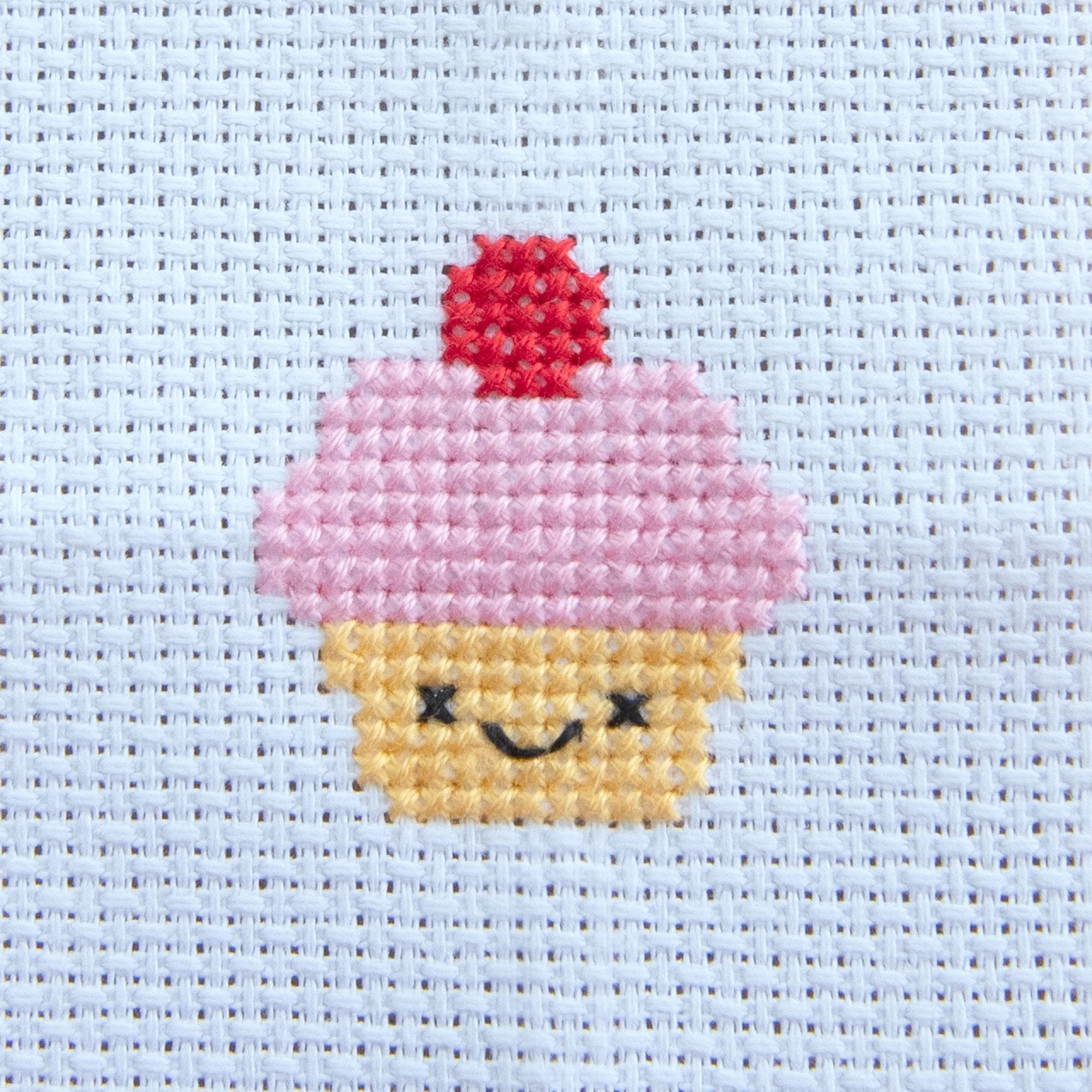 Mini Cross Stitch Kit With Kawaii Cup Cake Design - Image 4
