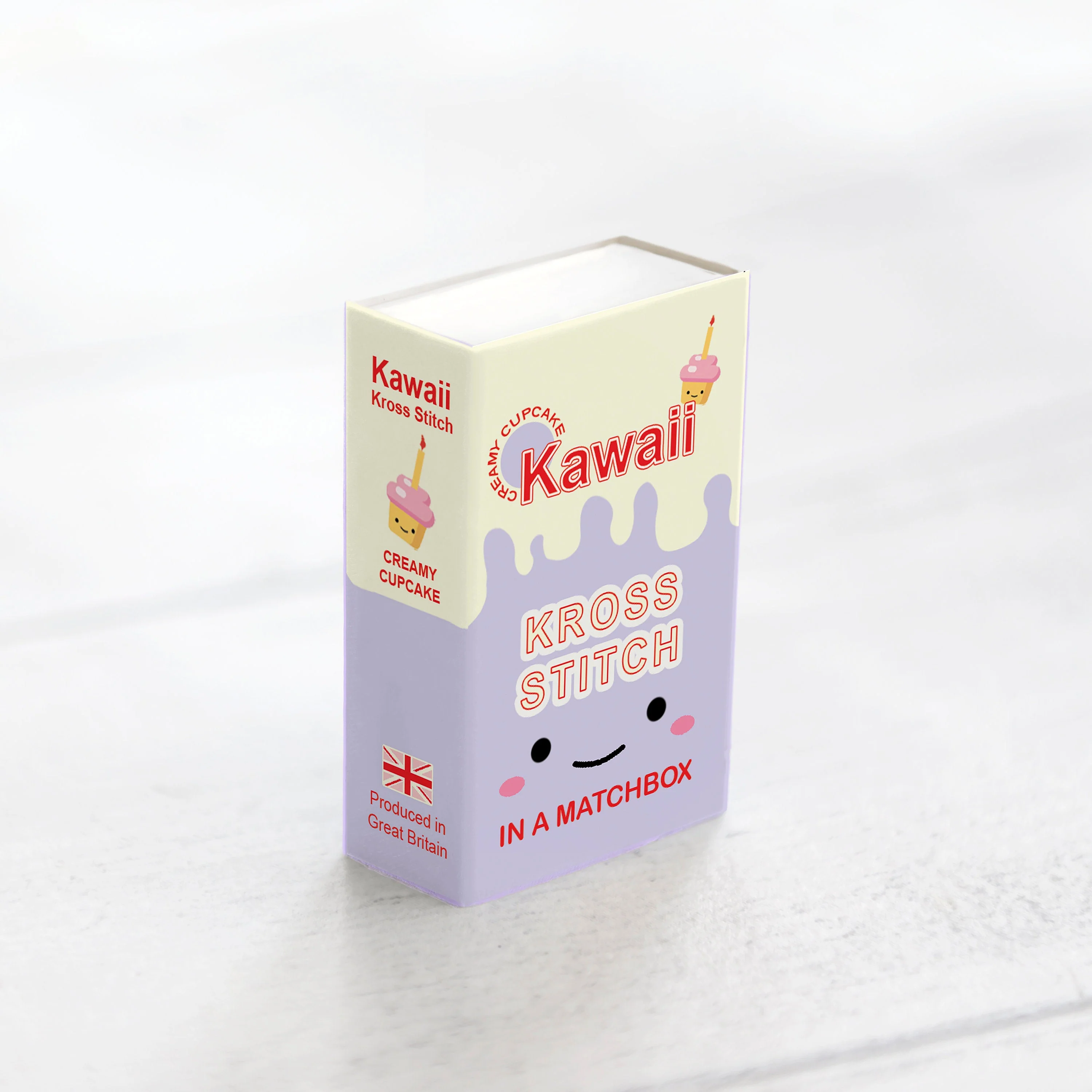 Mini Cross Stitch Kit With Kawaii Cup Cake Design - Image 6