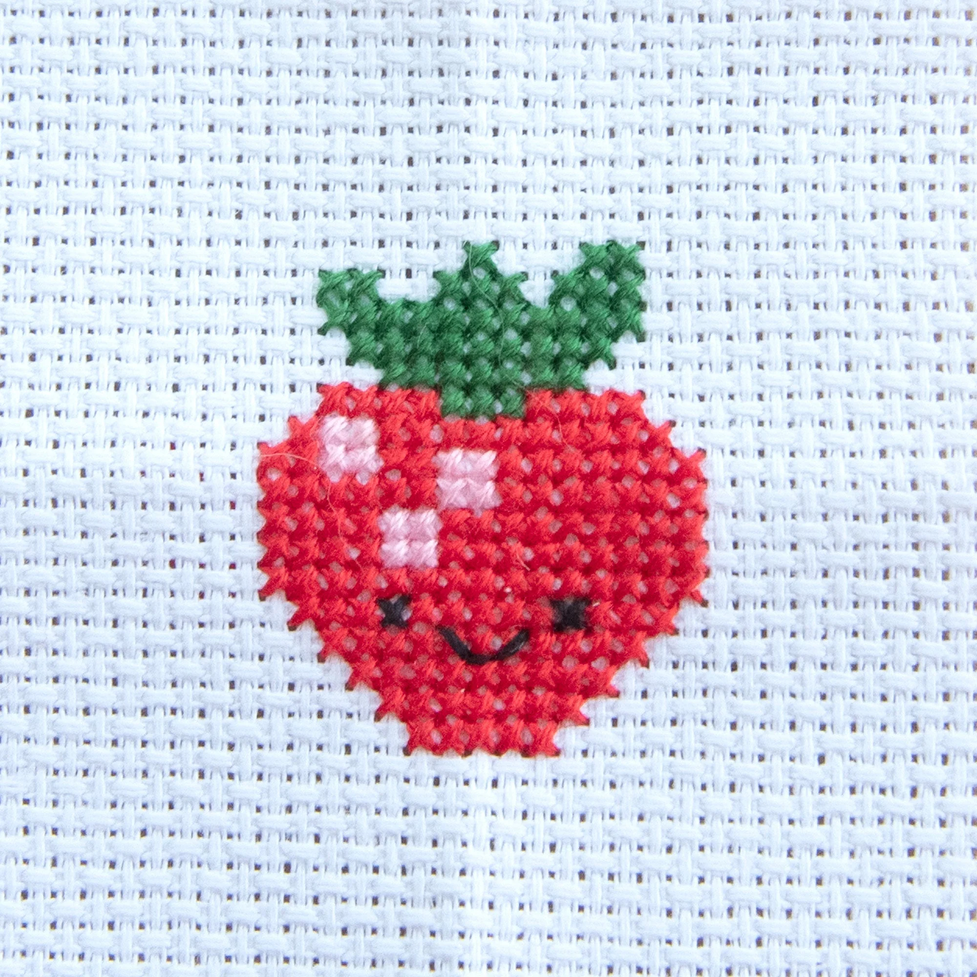 Mini Cross Stitch Kit With Kawaii Strawberry Design - Image 3