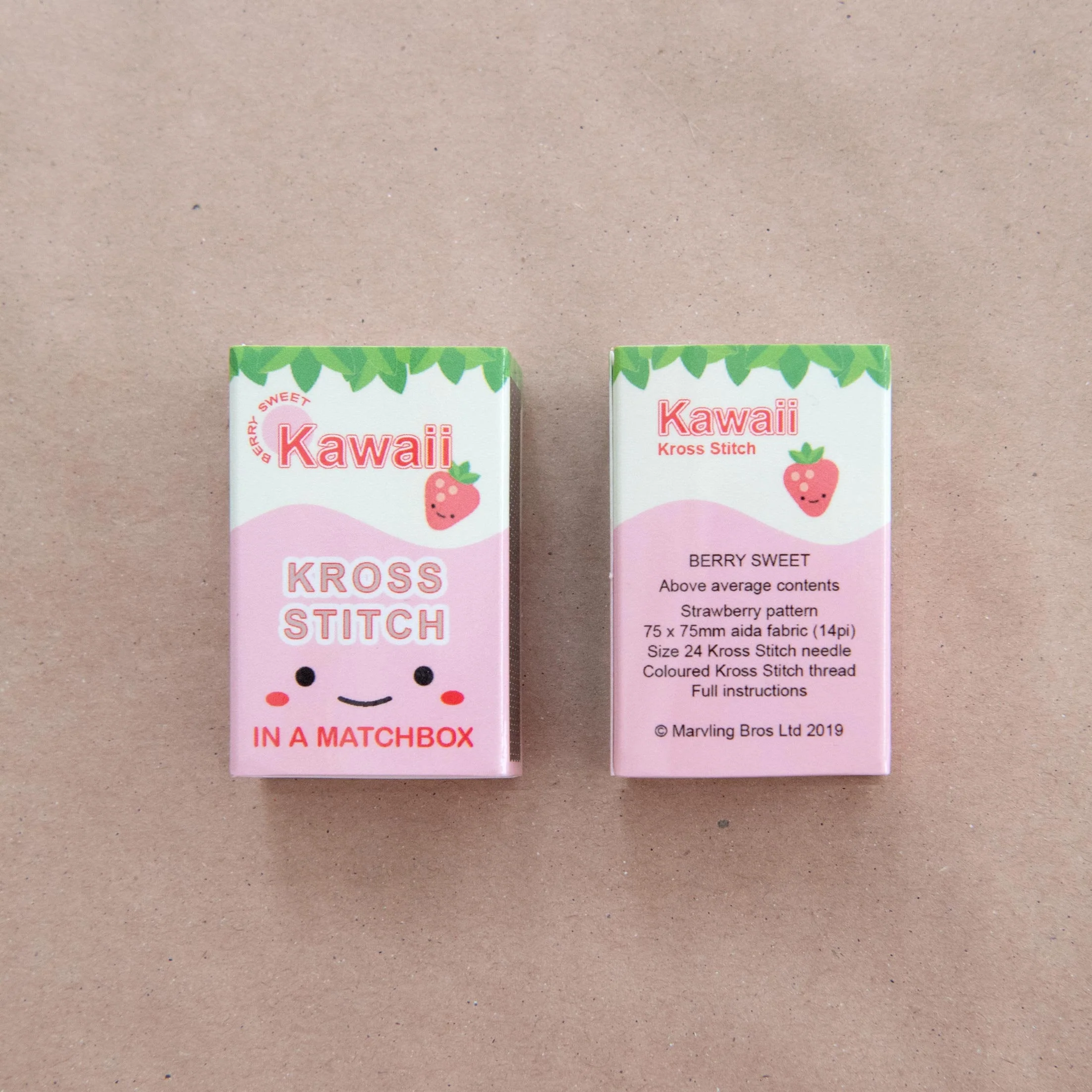 Mini Cross Stitch Kit With Kawaii Strawberry Design - Image 5