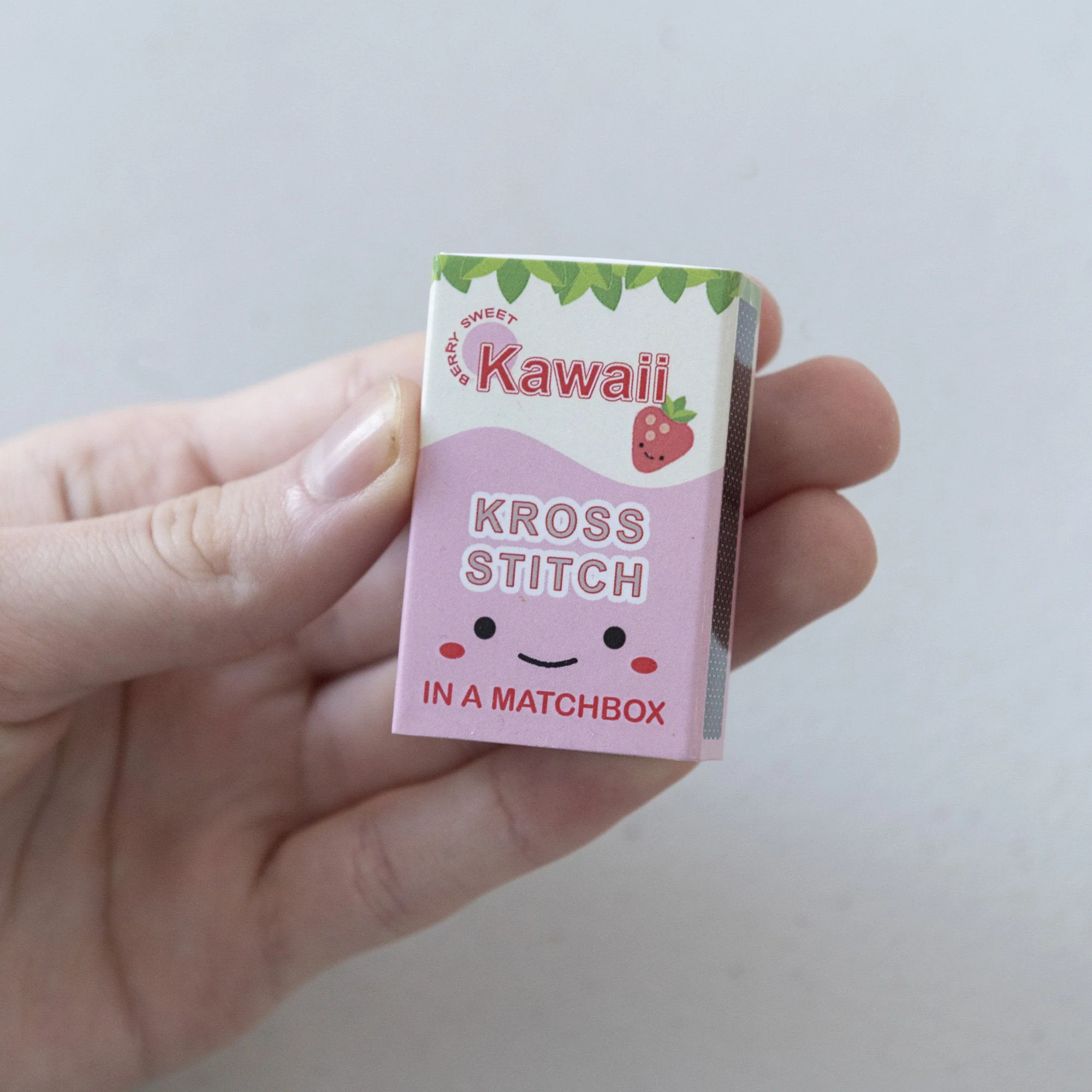 Mini Cross Stitch Kit With Kawaii Strawberry Design - Image 6