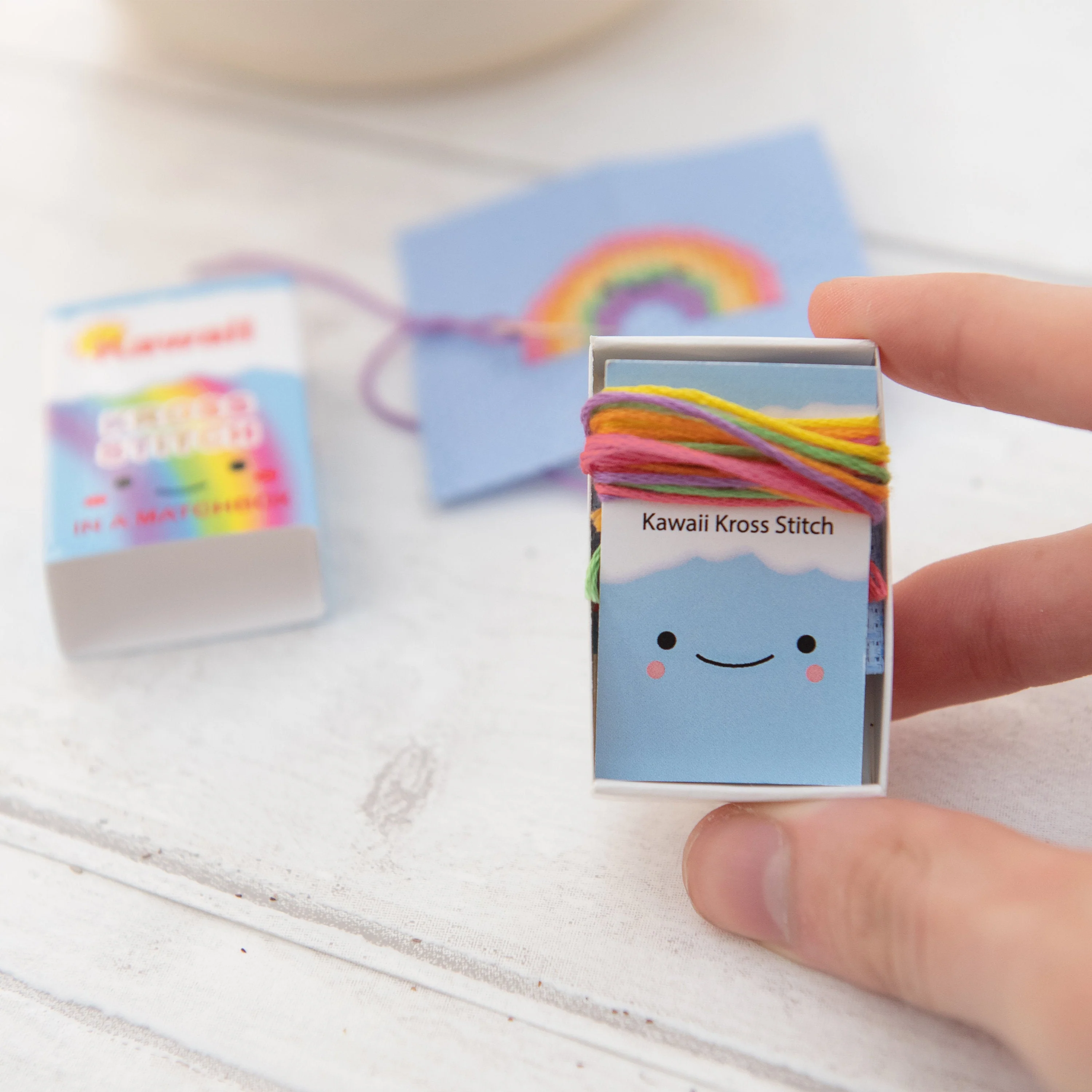 Kawaii Rainbow Arc Mini Cross Stitch Kit - Image 3