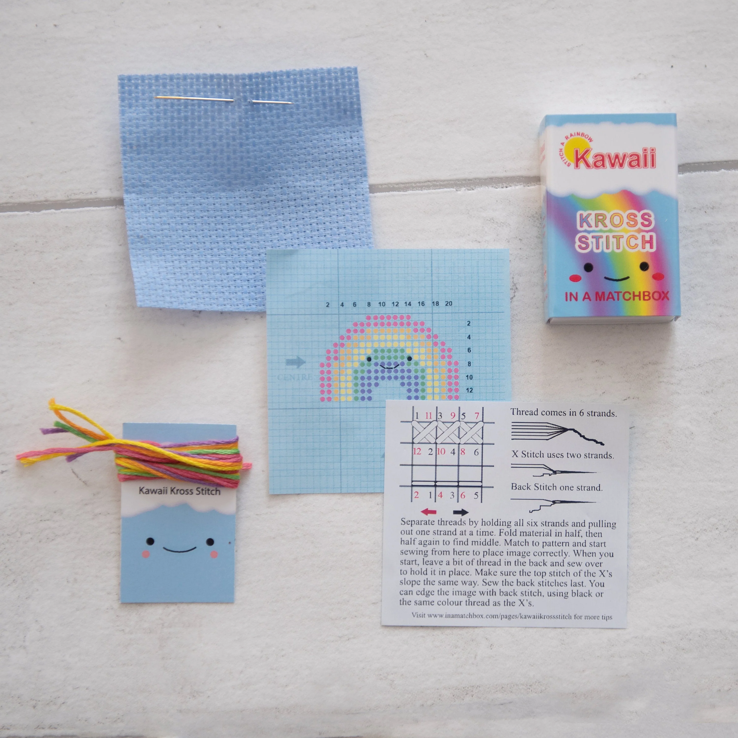 Kawaii Rainbow Arc Mini Cross Stitch Kit - Image 4