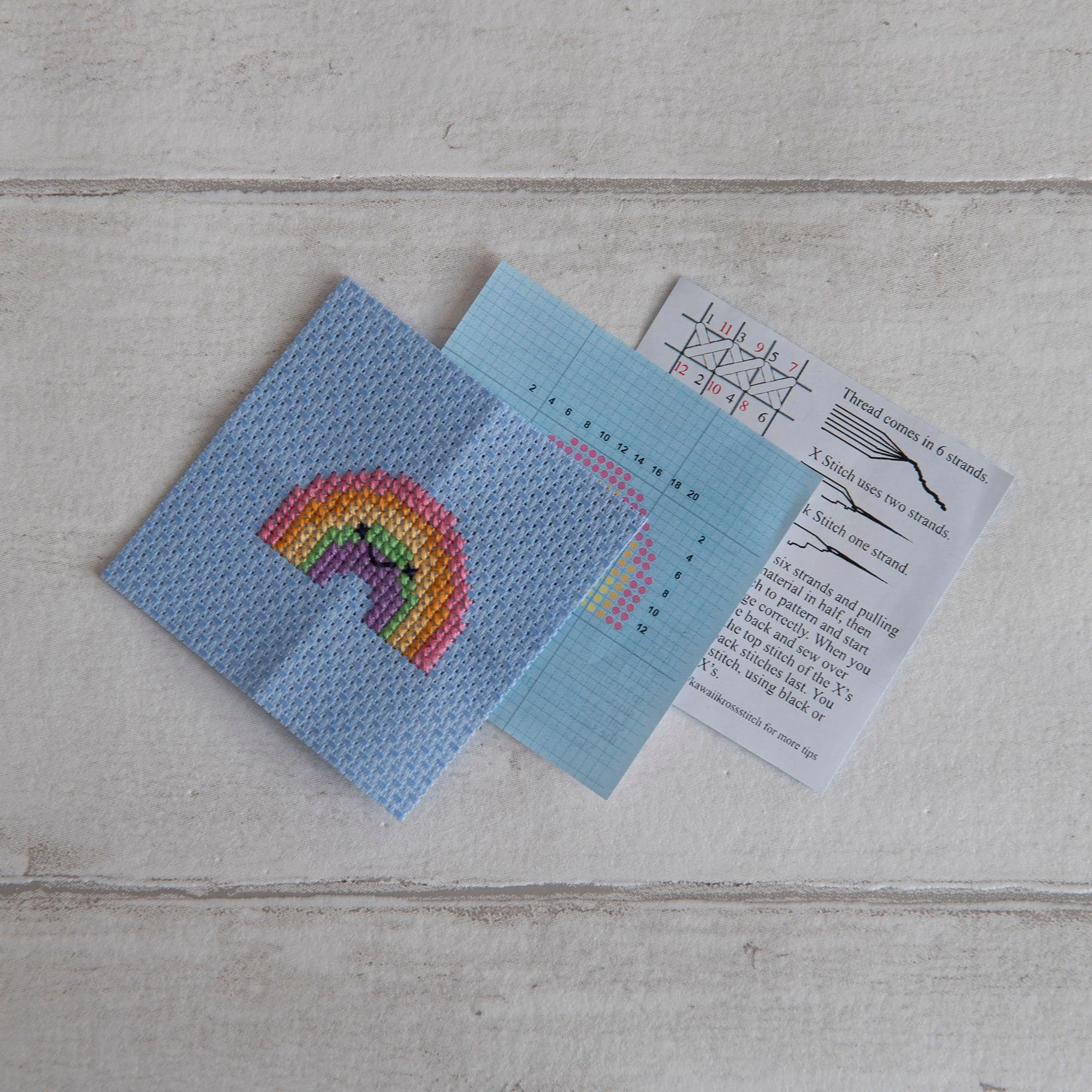 Kawaii Rainbow Arc Mini Cross Stitch Kit - Image 8