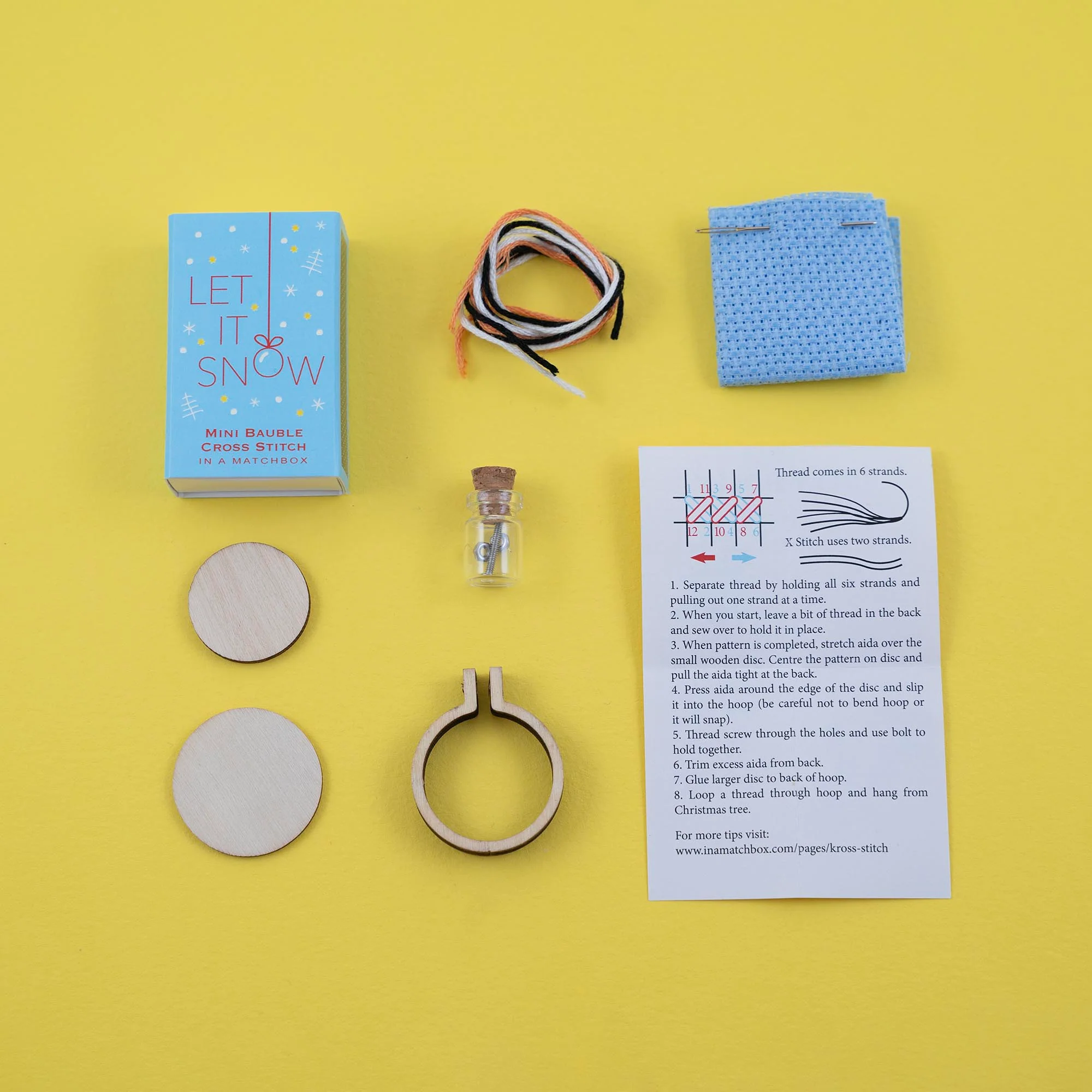 Make Your Own Christmas Bauble Let It Snow Cross Stitch Kit - Image 5