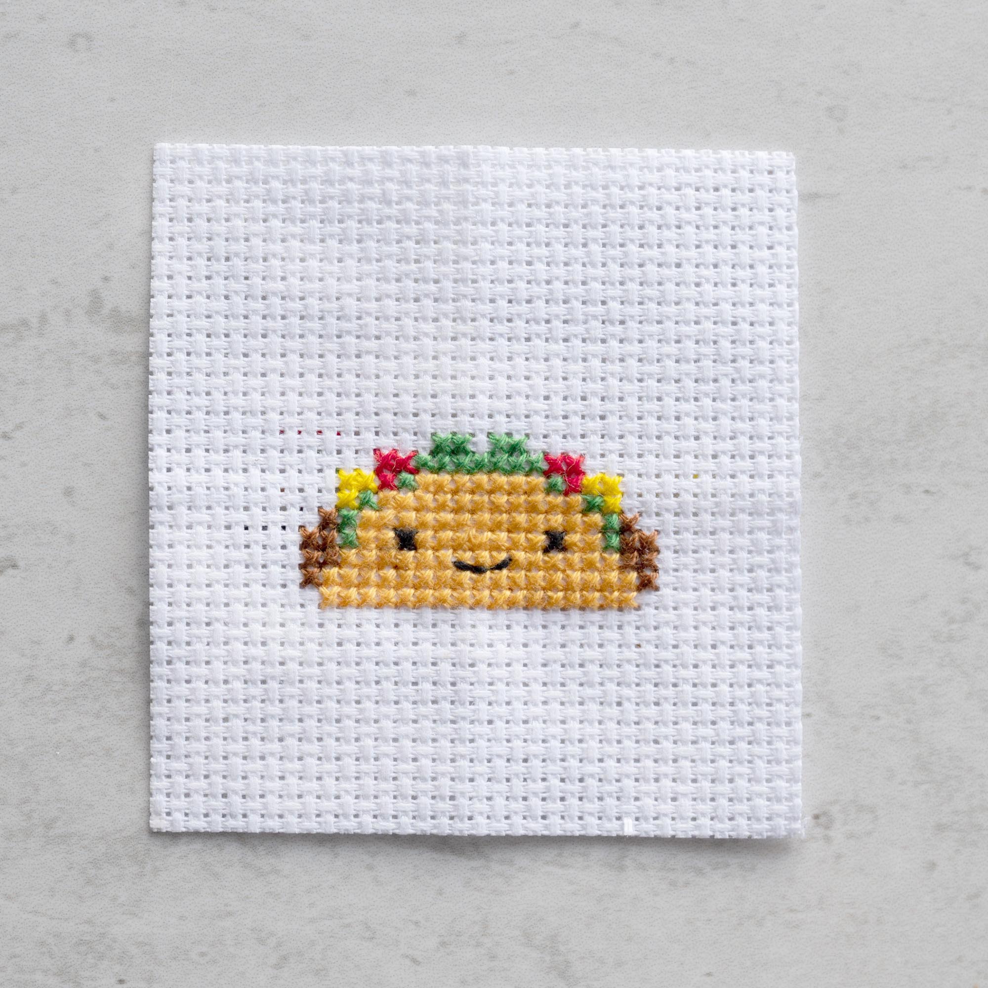 Mini Cross Stitch Kit With Kawaii Taco Design - Image 4
