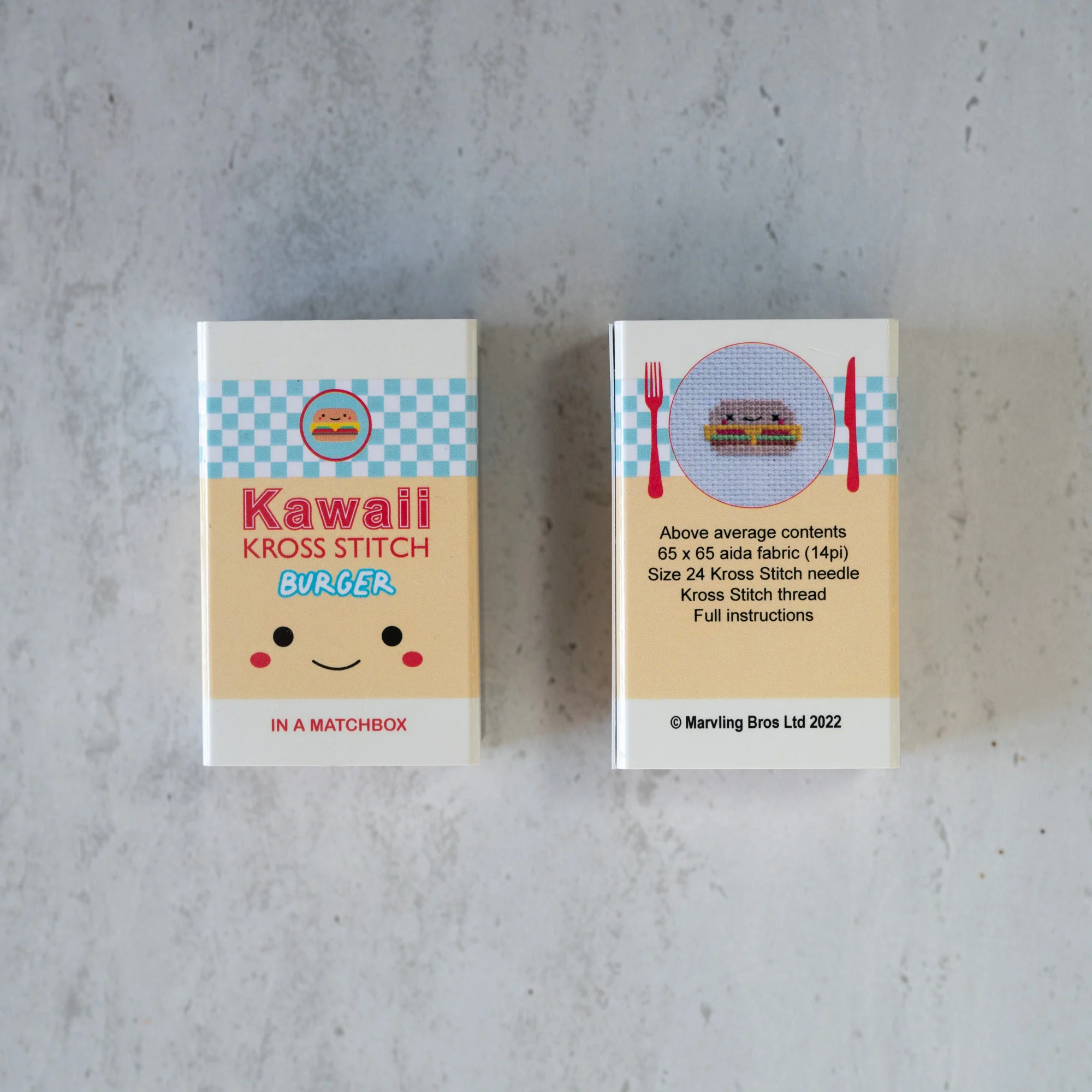 Mini Cross Stitch Kit With Kawaii Burger Design - Image 5