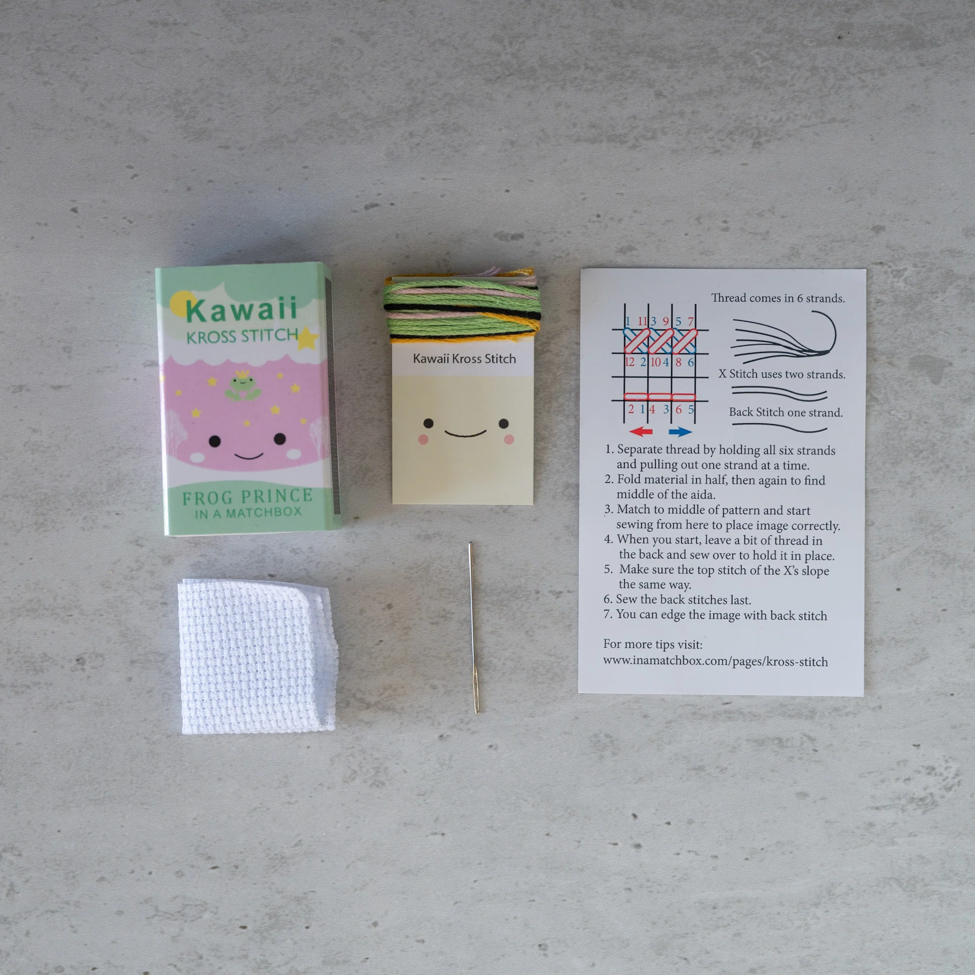 Mini Cross Stitch Kit With Kawaii Frog Prince Design - Image 4