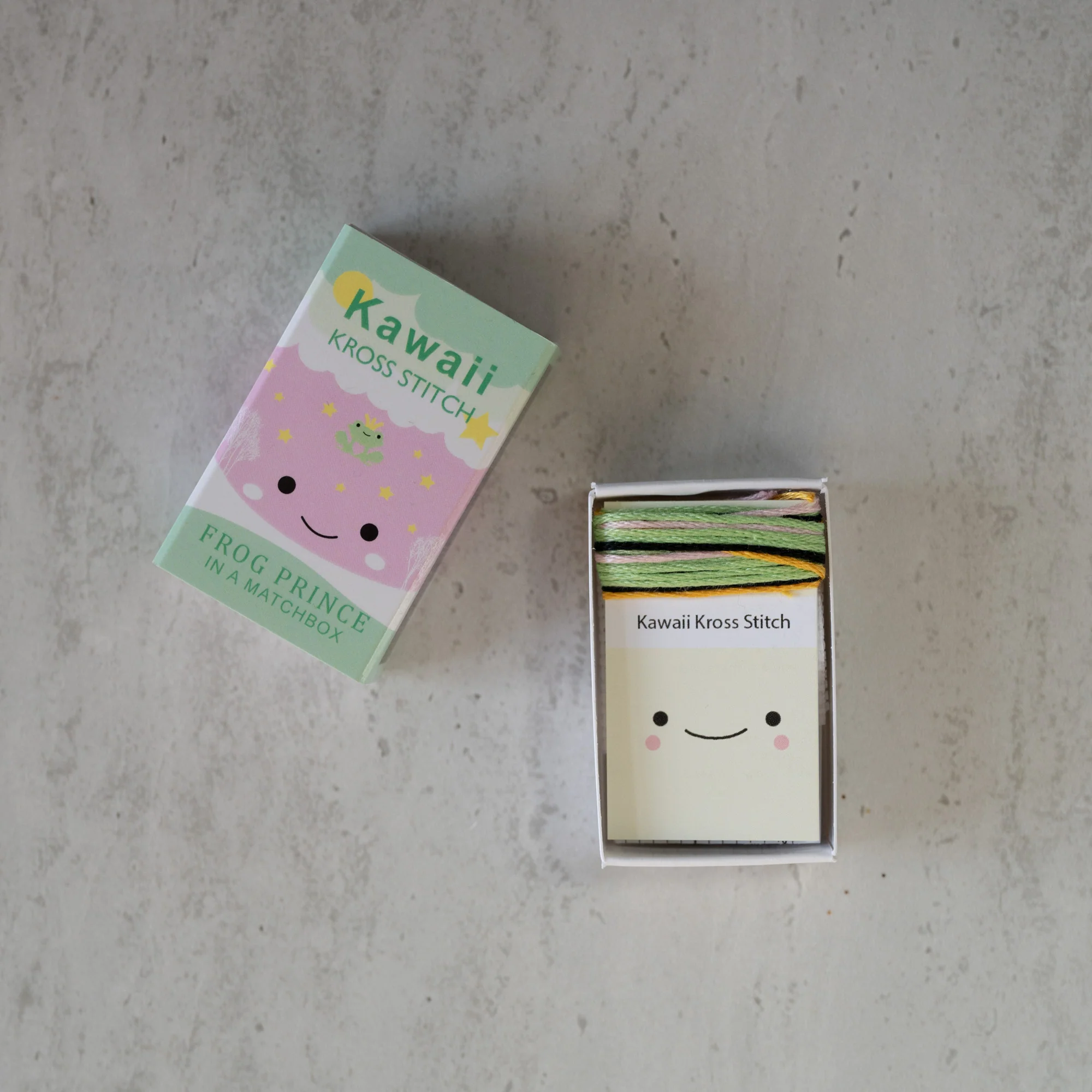 Mini Cross Stitch Kit With Kawaii Frog Prince Design - Image 5