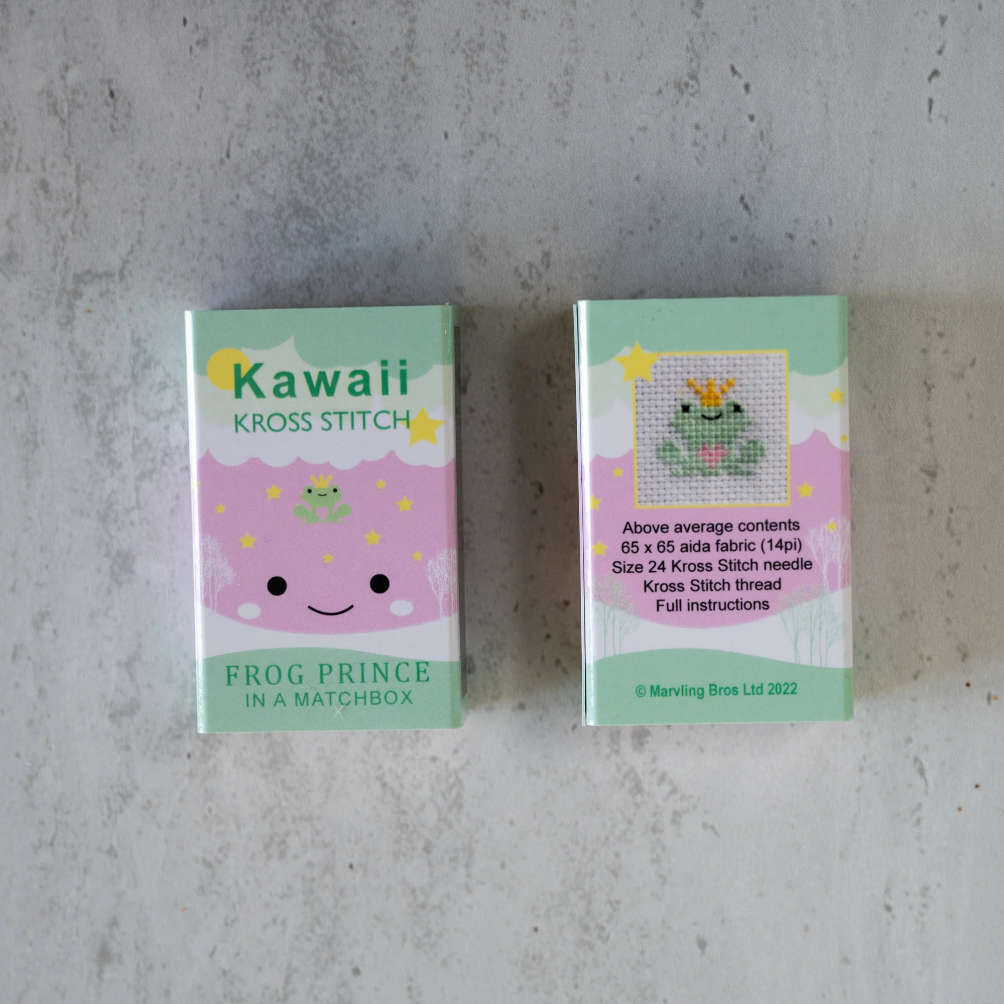 Mini Cross Stitch Kit With Kawaii Frog Prince Design - Image 6