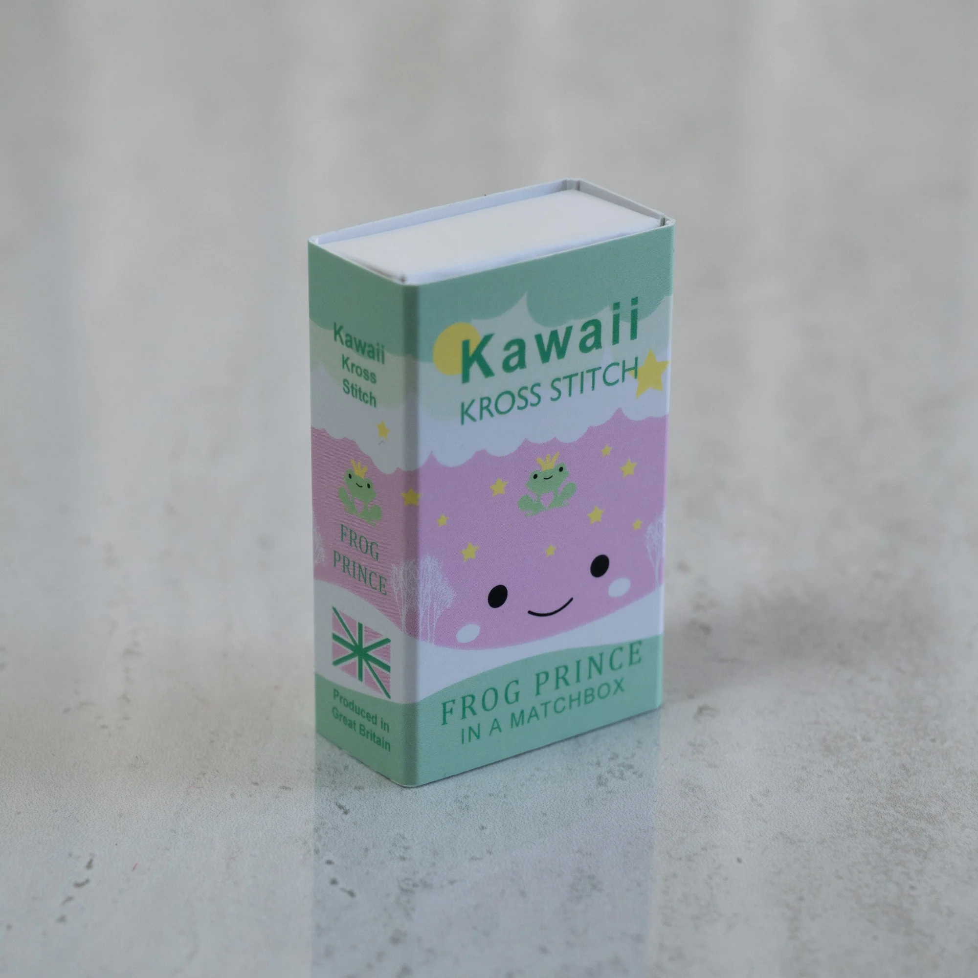 Mini Cross Stitch Kit With Kawaii Frog Prince Design - Image 7