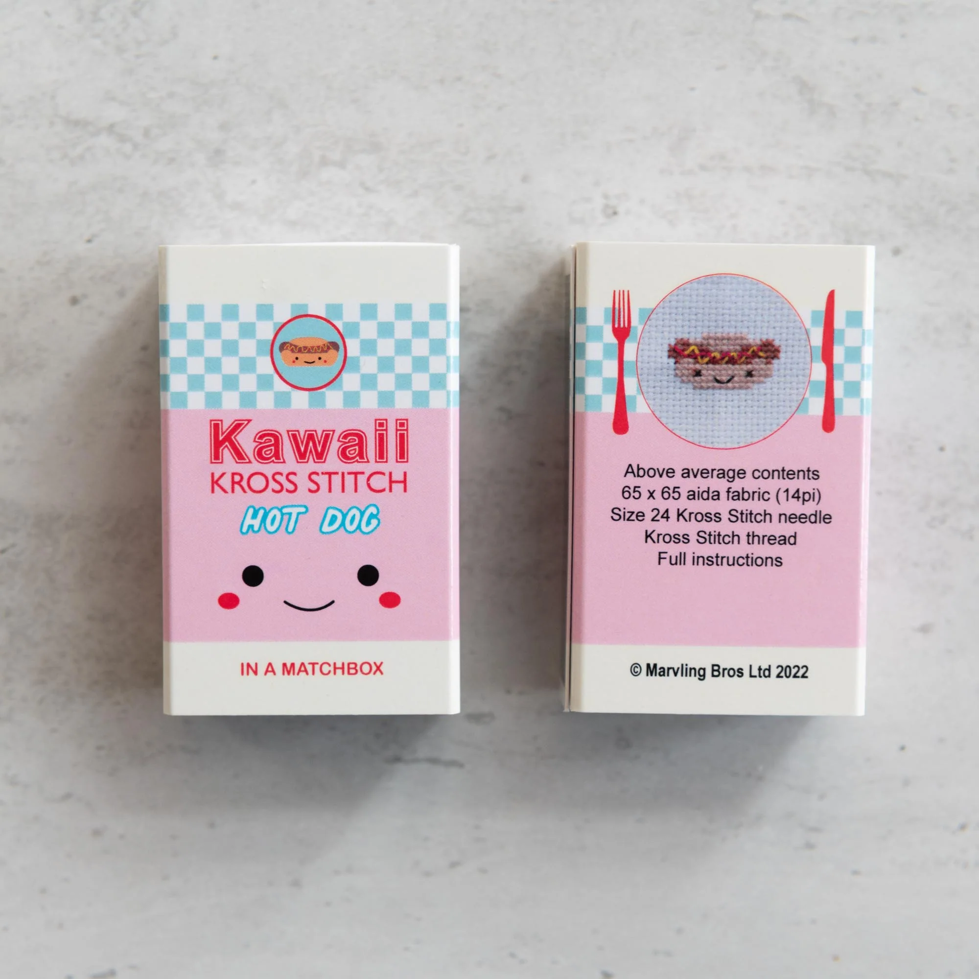 Mini Cross Stitch Kit With Kawaii Hot Dog Design - Image 7