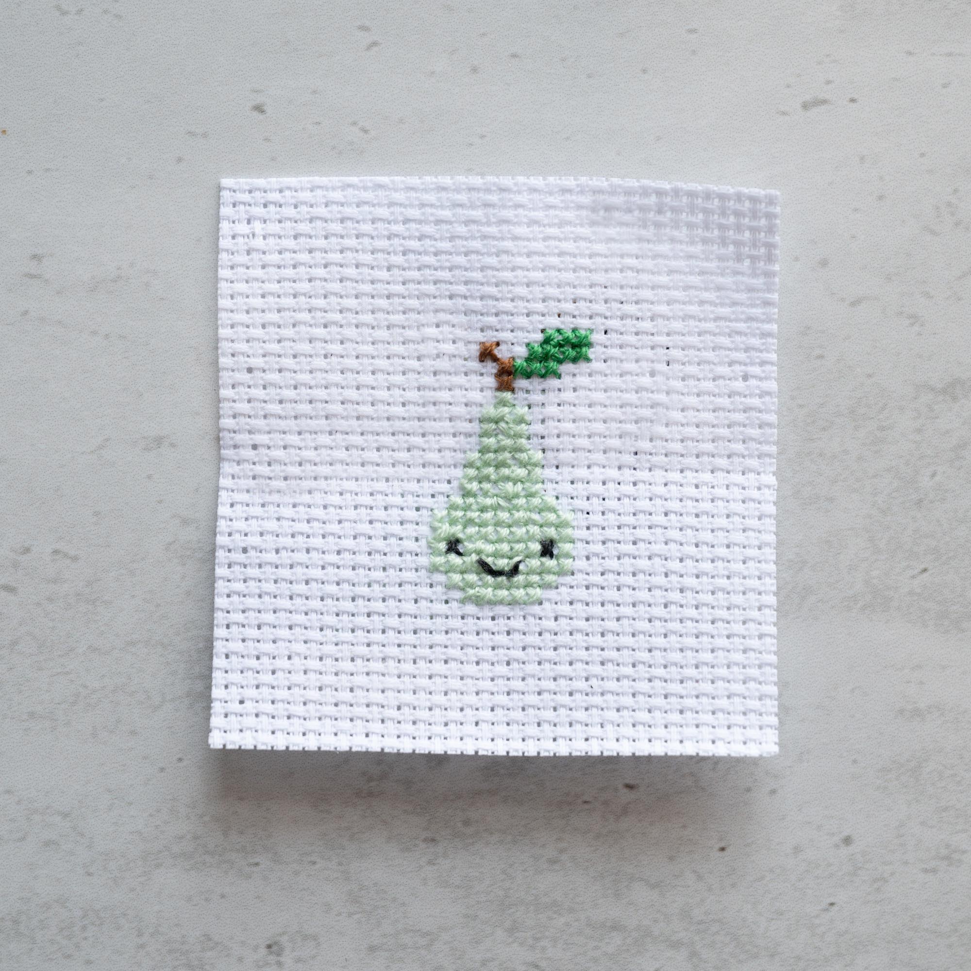 Mini Cross Stitch Kit With Kawaii Pear Design - Image 7