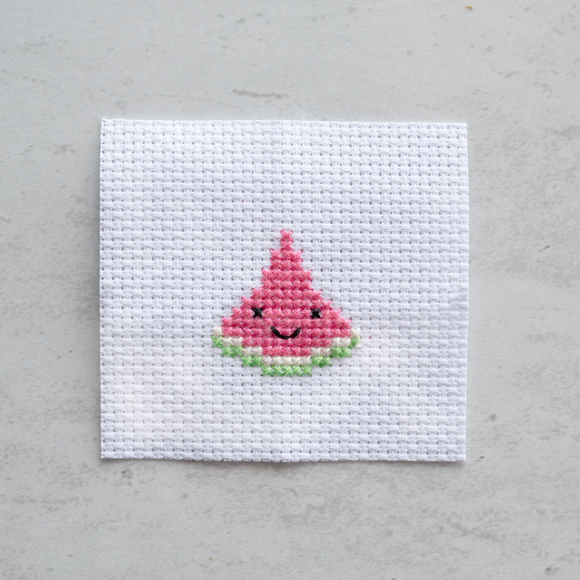Mini Cross Stitch Kit With Kawaii Watermelon Design - Image 3