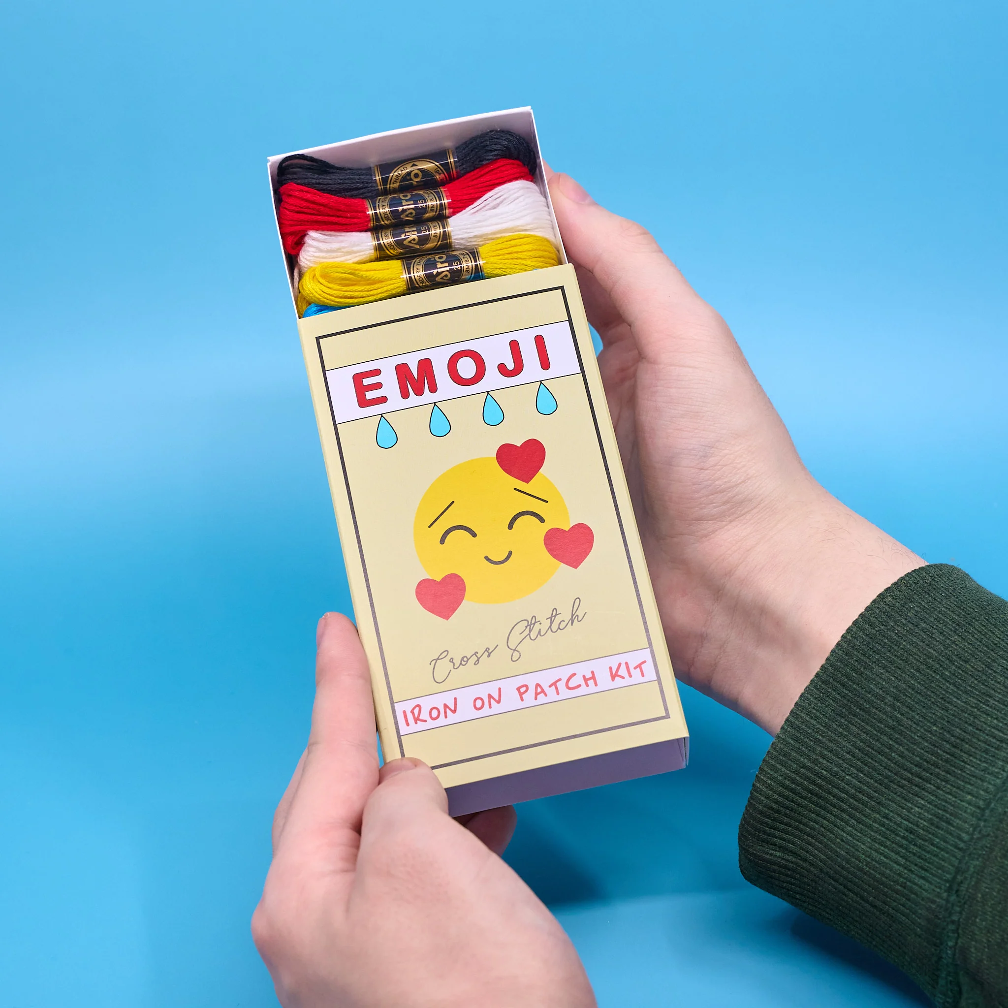Mini Emoji Cross Stitch Kit – DIY Iron-On Patches - Image 3