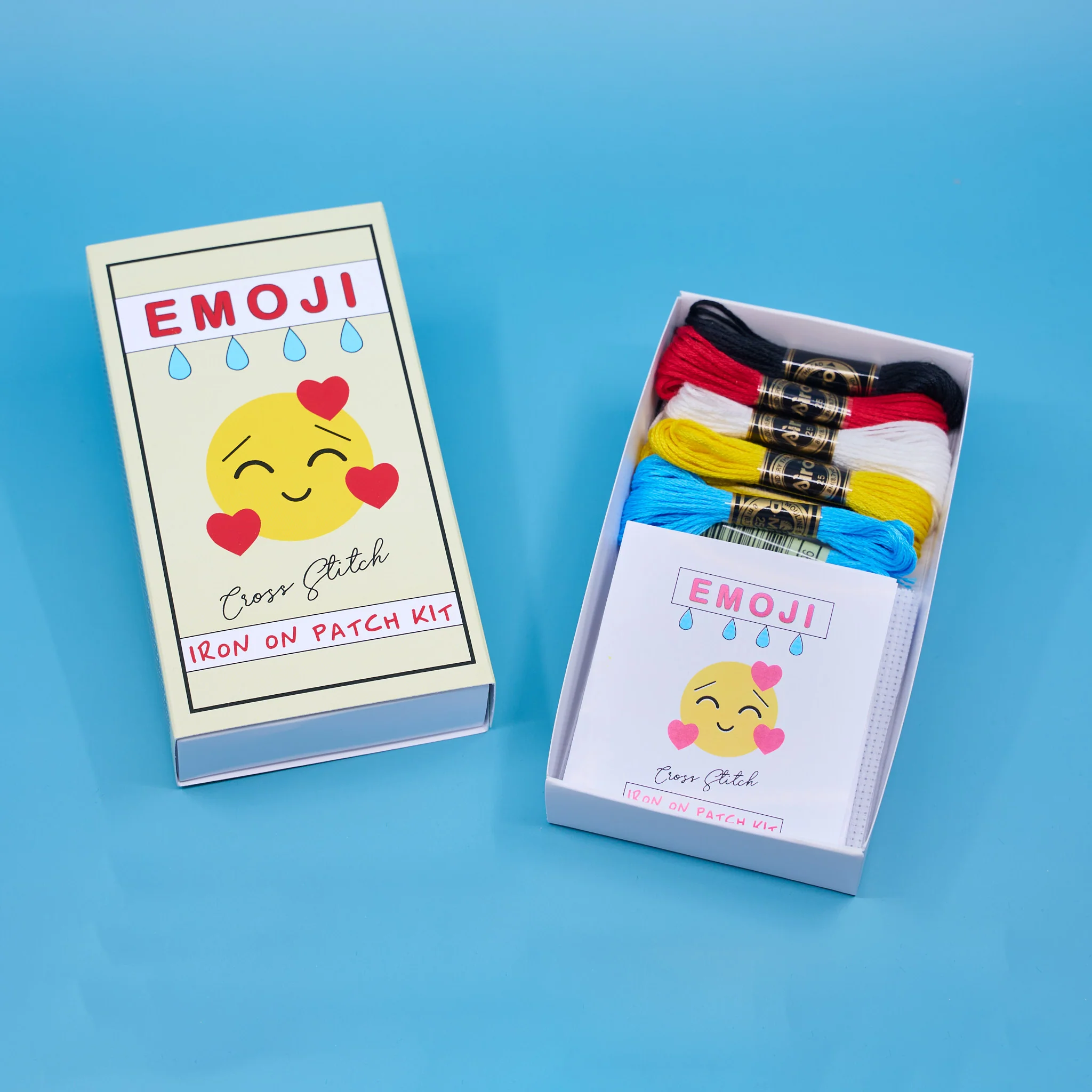 Mini Emoji Cross Stitch Kit – DIY Iron-On Patches - Image 4