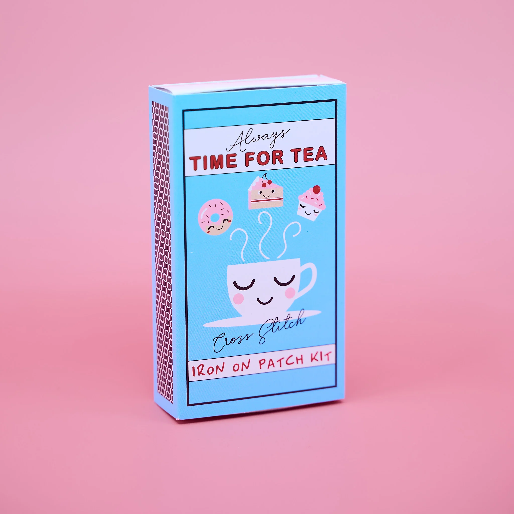 Mini Tea Time Cross Stitch Kit – DIY Iron-On Patches - Image 6