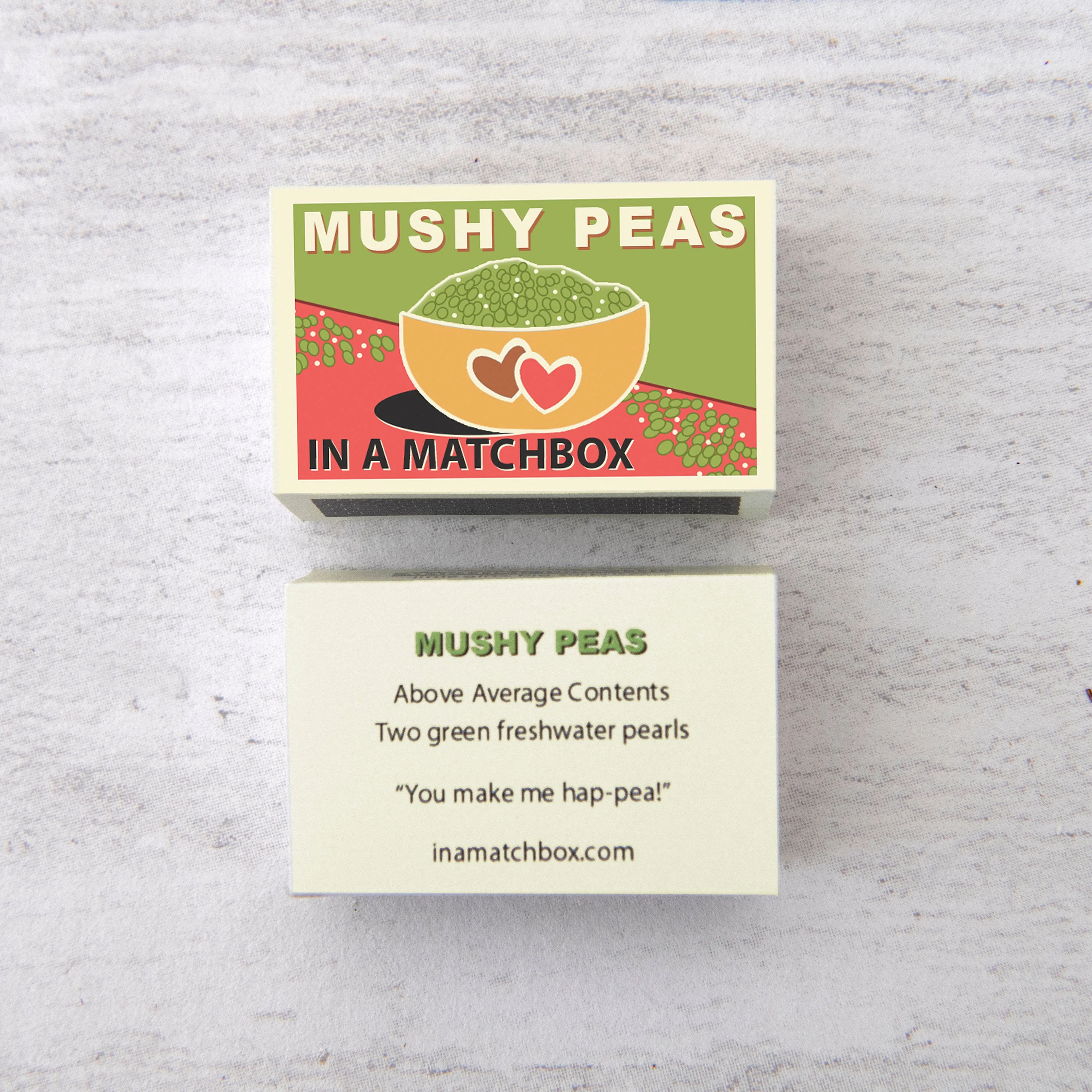Green Freshwater Pearls With Mushy Pea Message Gift - Image 4