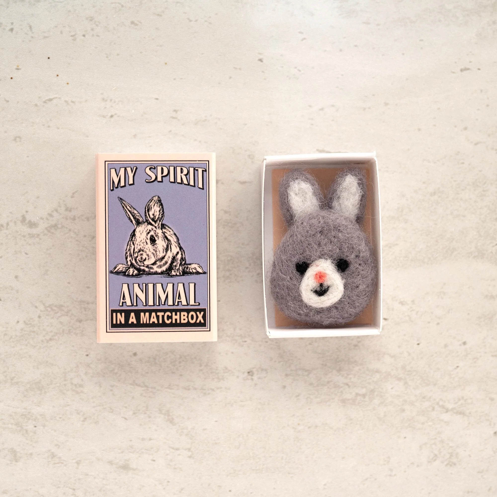 Wool Felt Rabbit Spirit Animal Gift In A Matchbox - Image 4